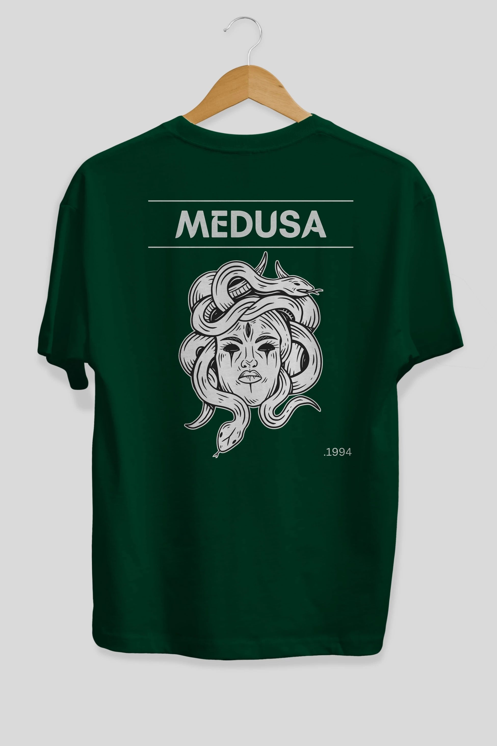 Medusa Arka Baskılı Oversize t-shirt Erkek Kadın Unisex