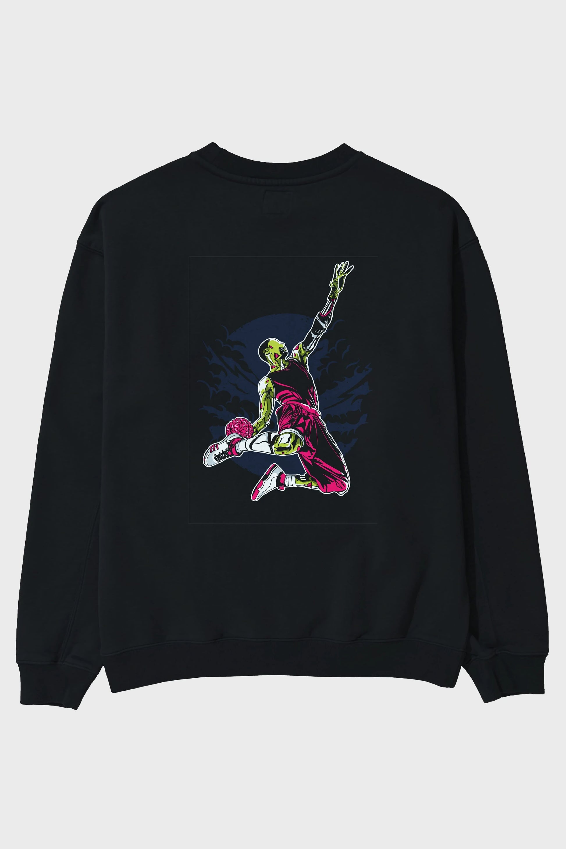 Zombie Slam Dunk Arka Baskılı Oversize Sweatshirt Erkek Kadın Unisex