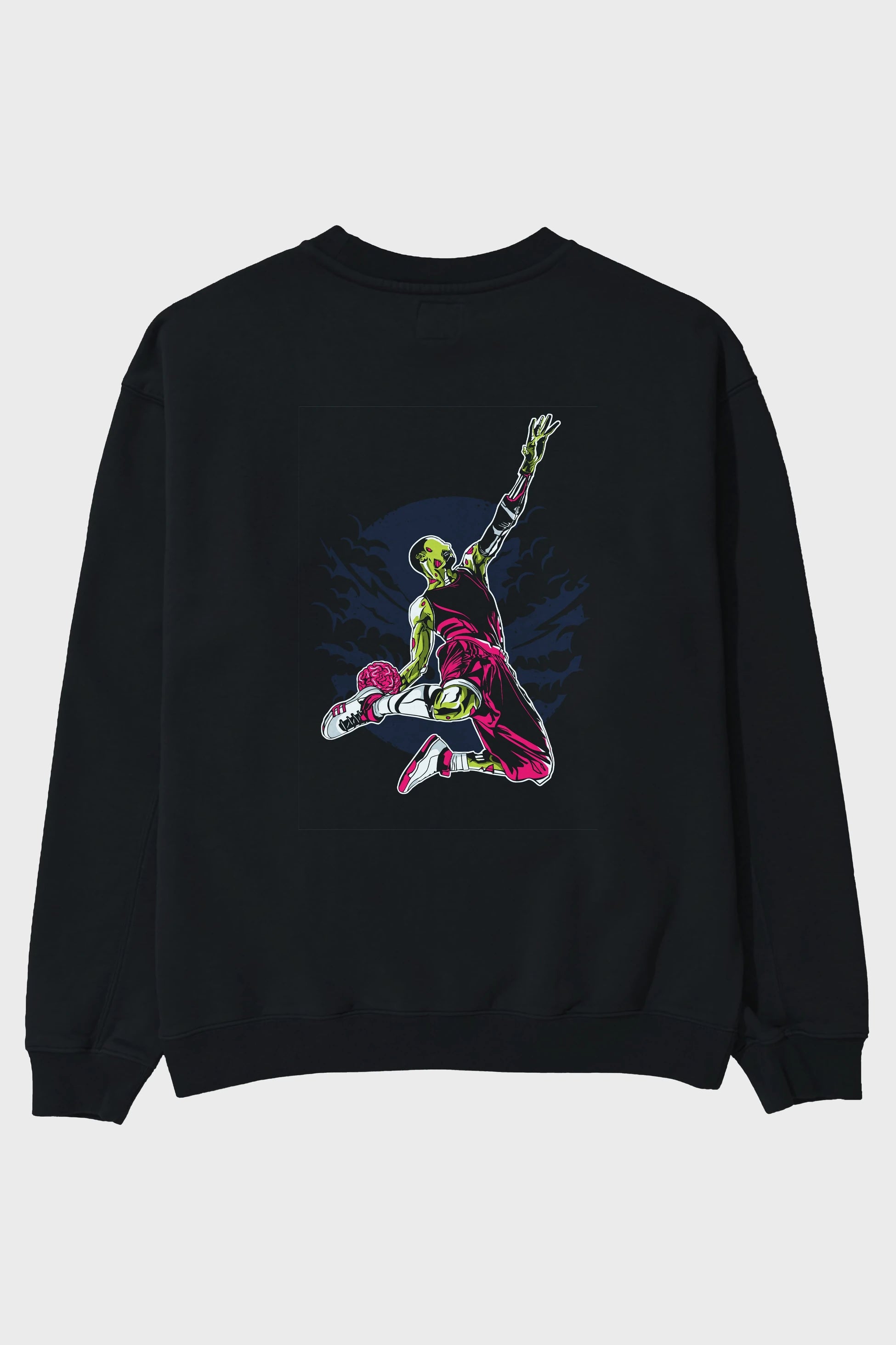 Zombie Slam Dunk Arka Baskılı Oversize Sweatshirt Erkek Kadın Unisex