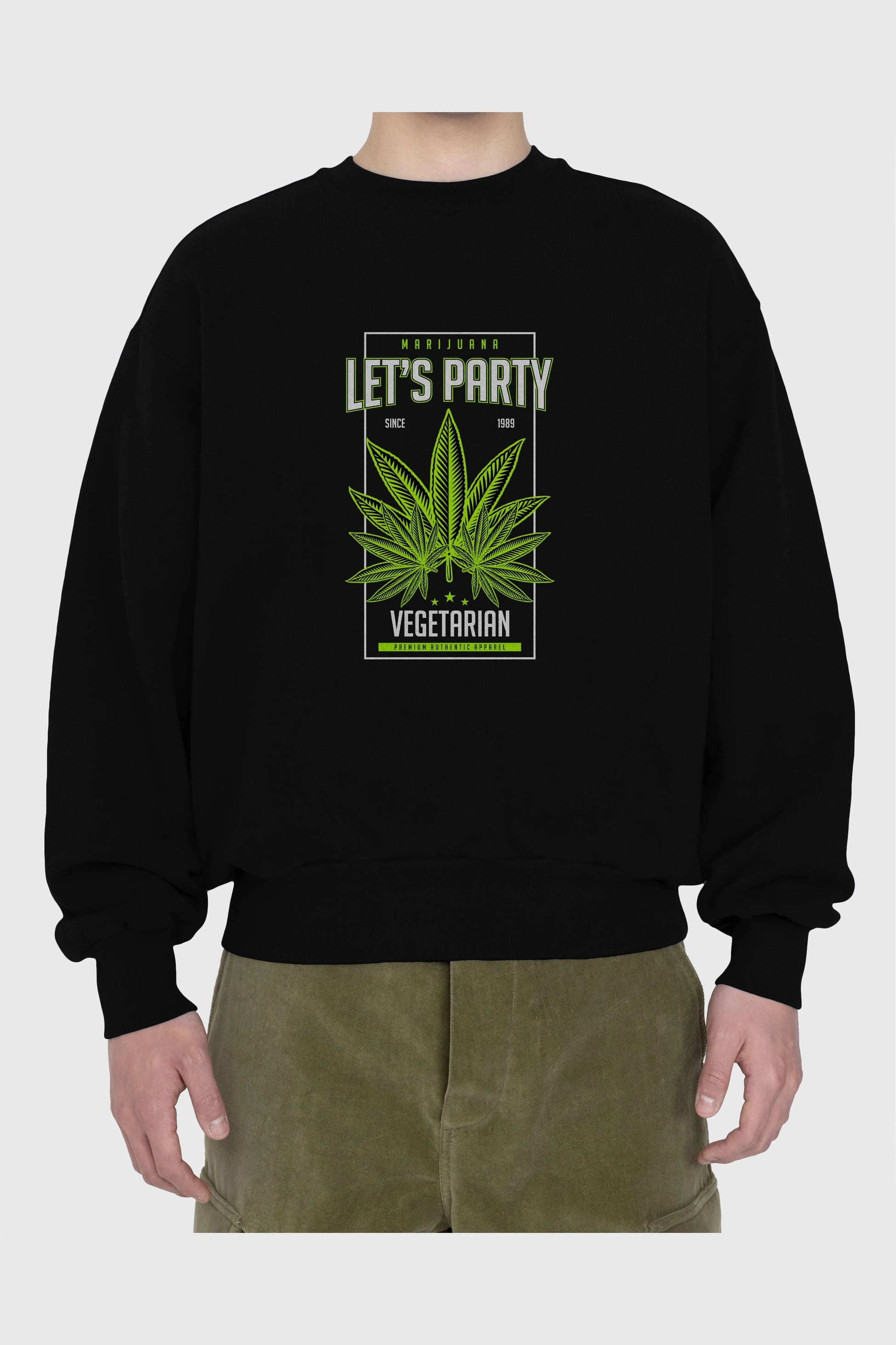 Lets Party Ön Baskılı Oversize Sweatshirt Erkek Kadın Unisex