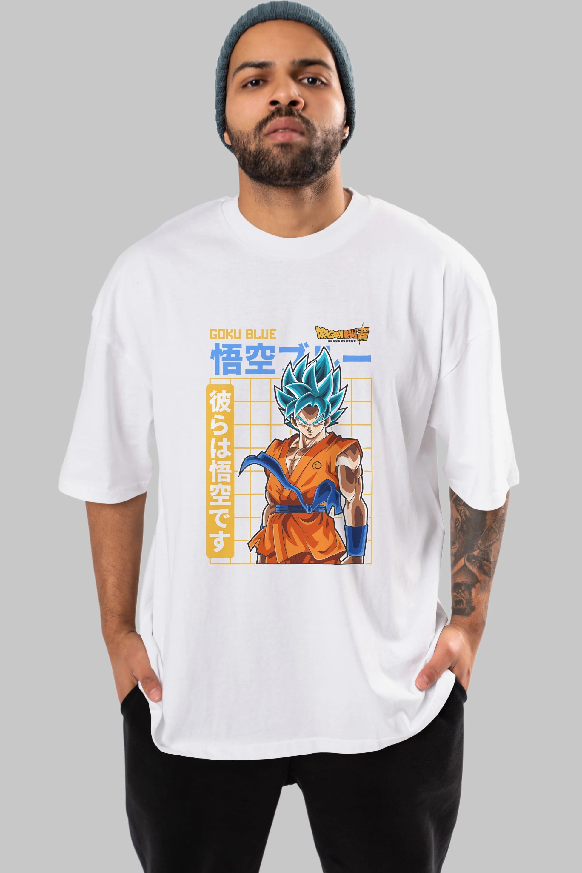 GOKU 1 Anime Ön Baskılı Oversize t-shirt %100 pamuk Erkek Kadın Unisex
