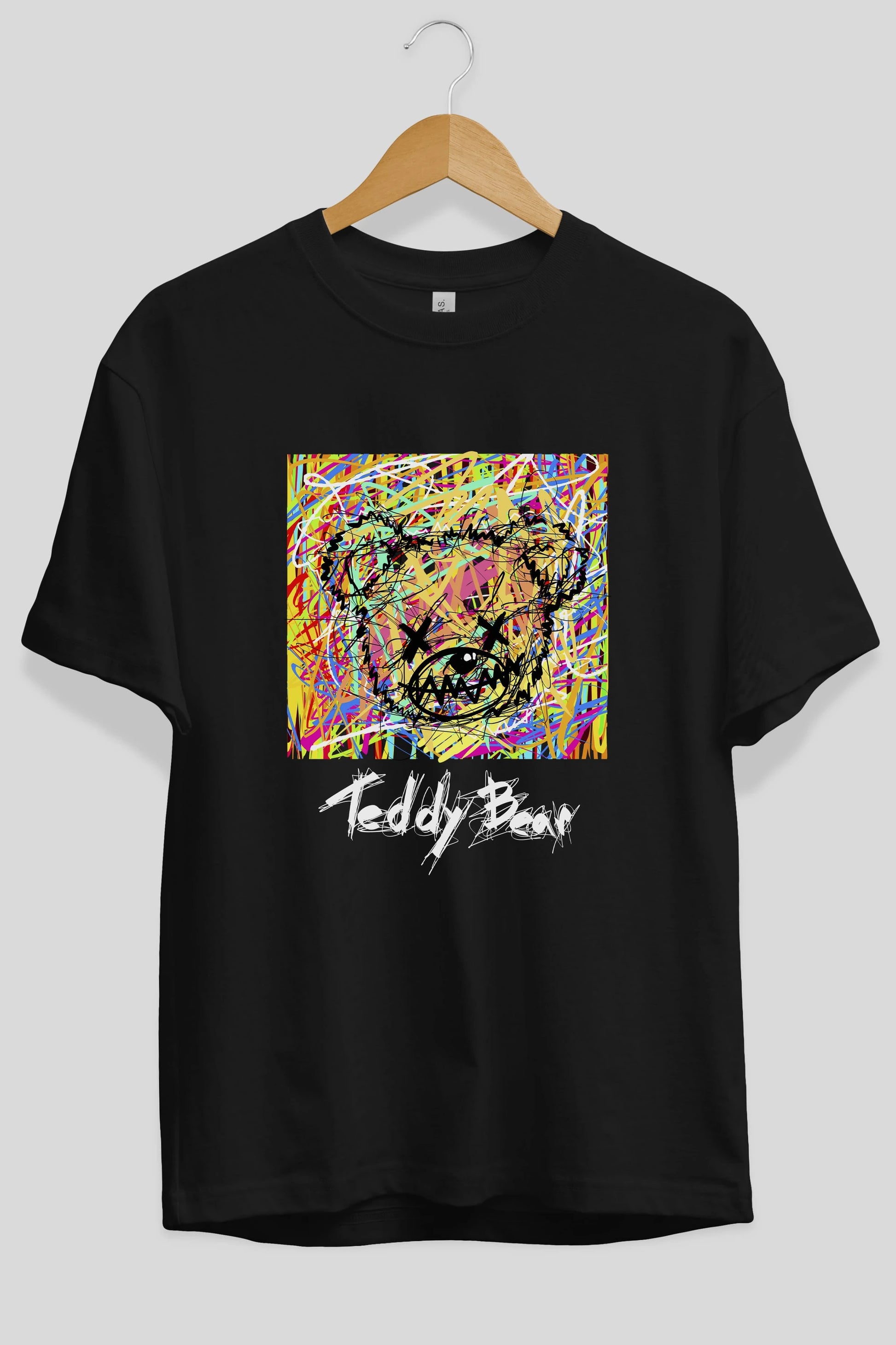 Teddy Bear 3 Ön Baskılı Oversize t-shirt Erkek Kadın Unisex