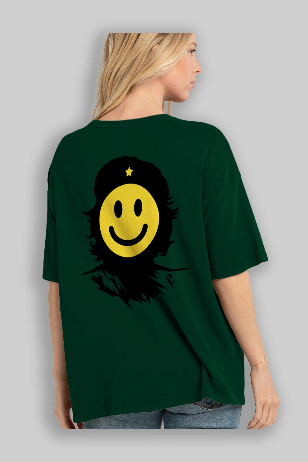 Che Smile Arka Baskılı Oversize t-shirt %100 pamuk Erkek Kadın Unisex