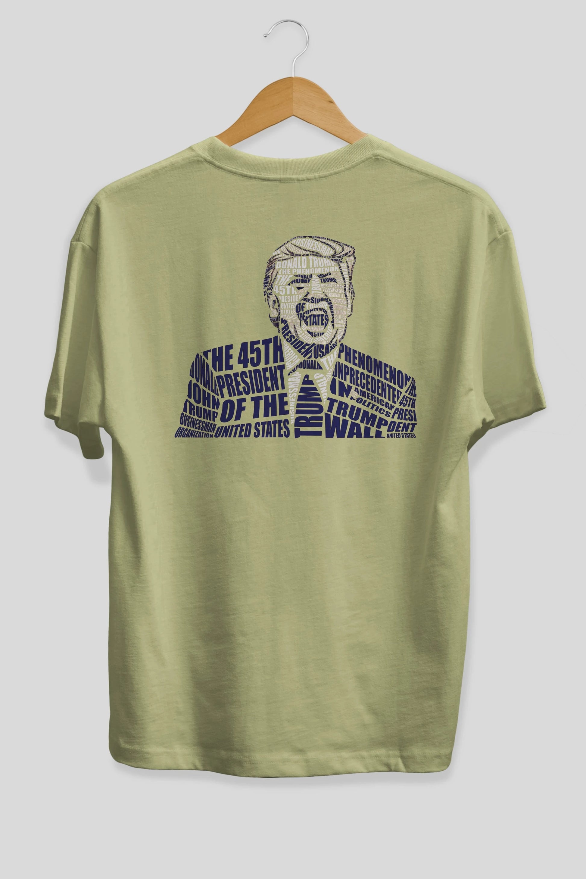 Trump Calligram Arka Baskılı Oversize t-shirt %100 pamuk Erkek Kadın Unisex