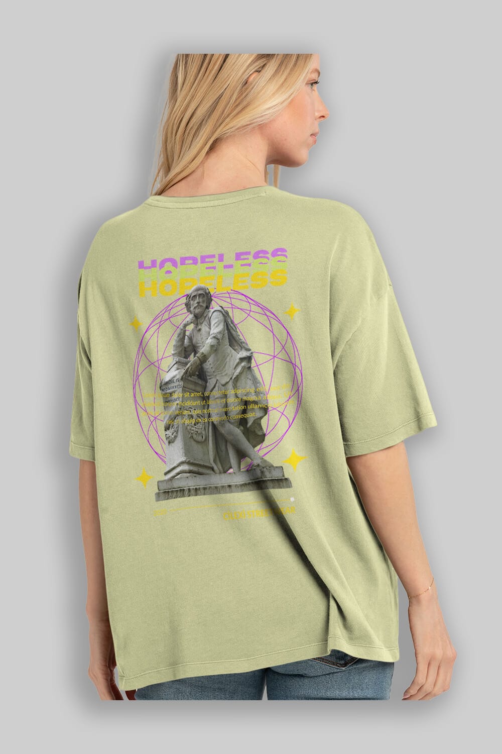 Hopeless Arka Baskılı Oversize t-shirt Erkek Kadın Unisex
