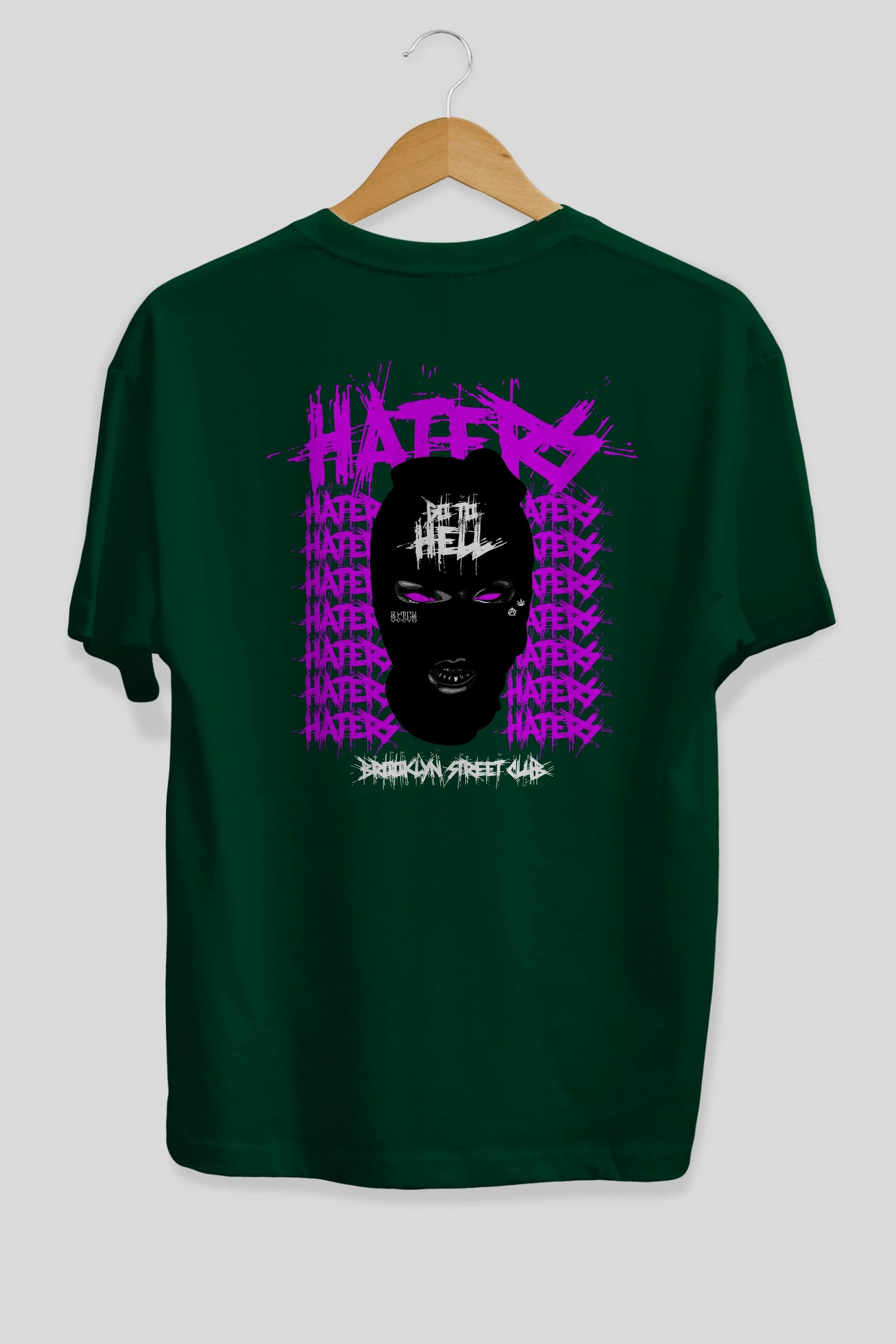 Haters Brooklyn Street Club Arka Baskılı Oversize t-shirt Erkek Kadın Unisex
