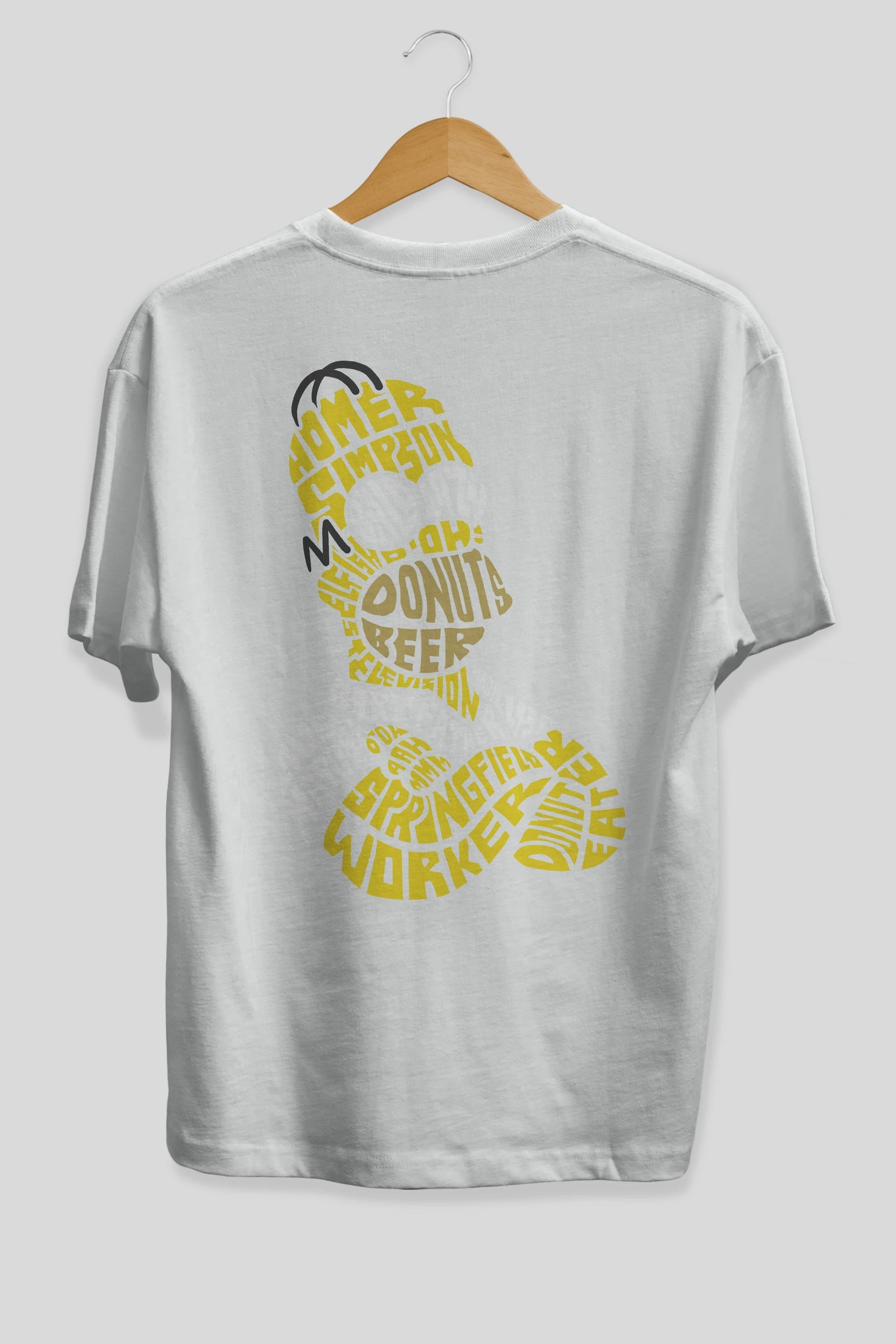 Homer Simpson Arka Baskılı Oversize t-shirt %100 pamuk Erkek Kadın Unisex