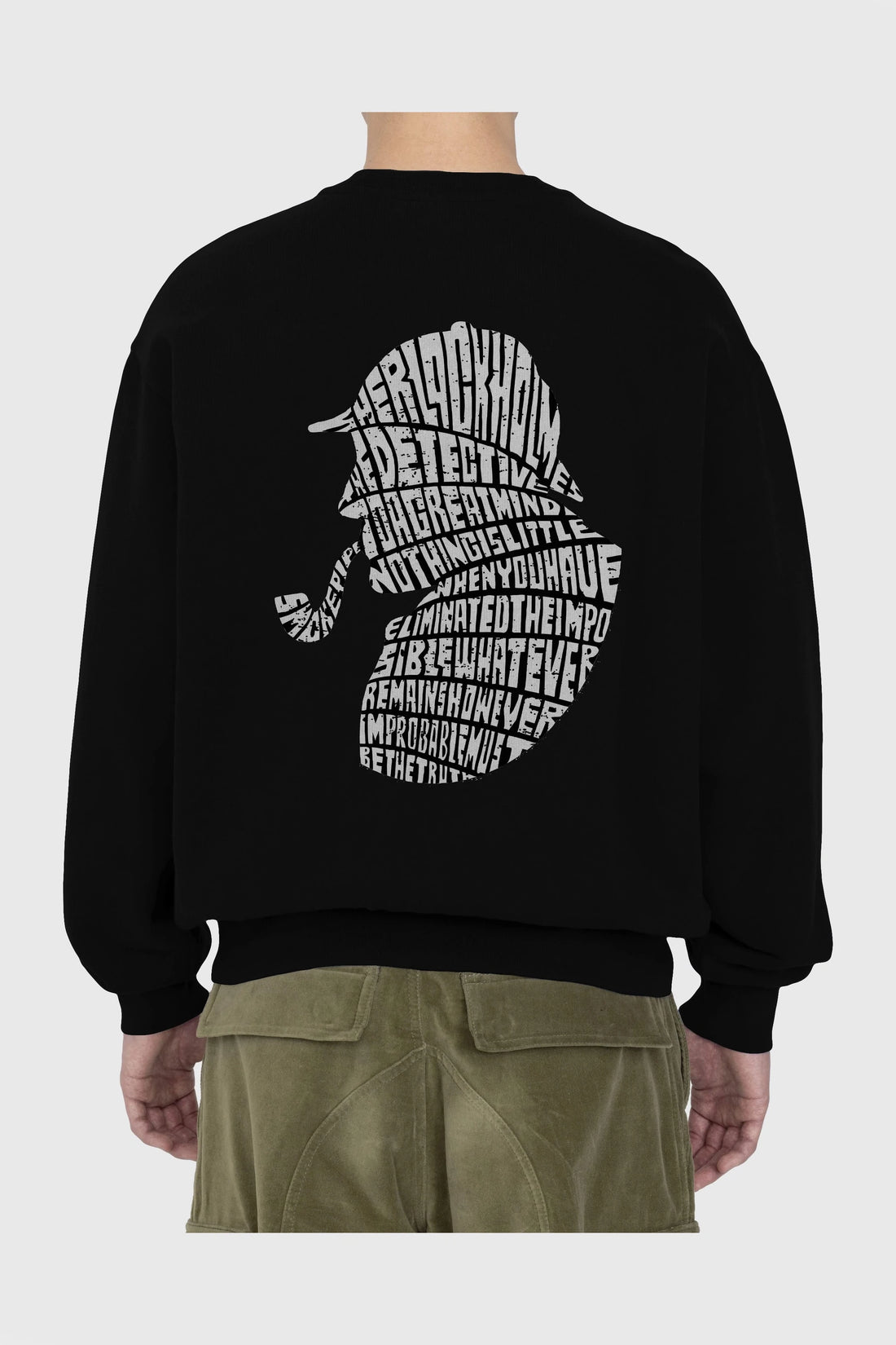 Holmes Arka Baskılı Oversize Sweatshirt Erkek Kadın Unisex