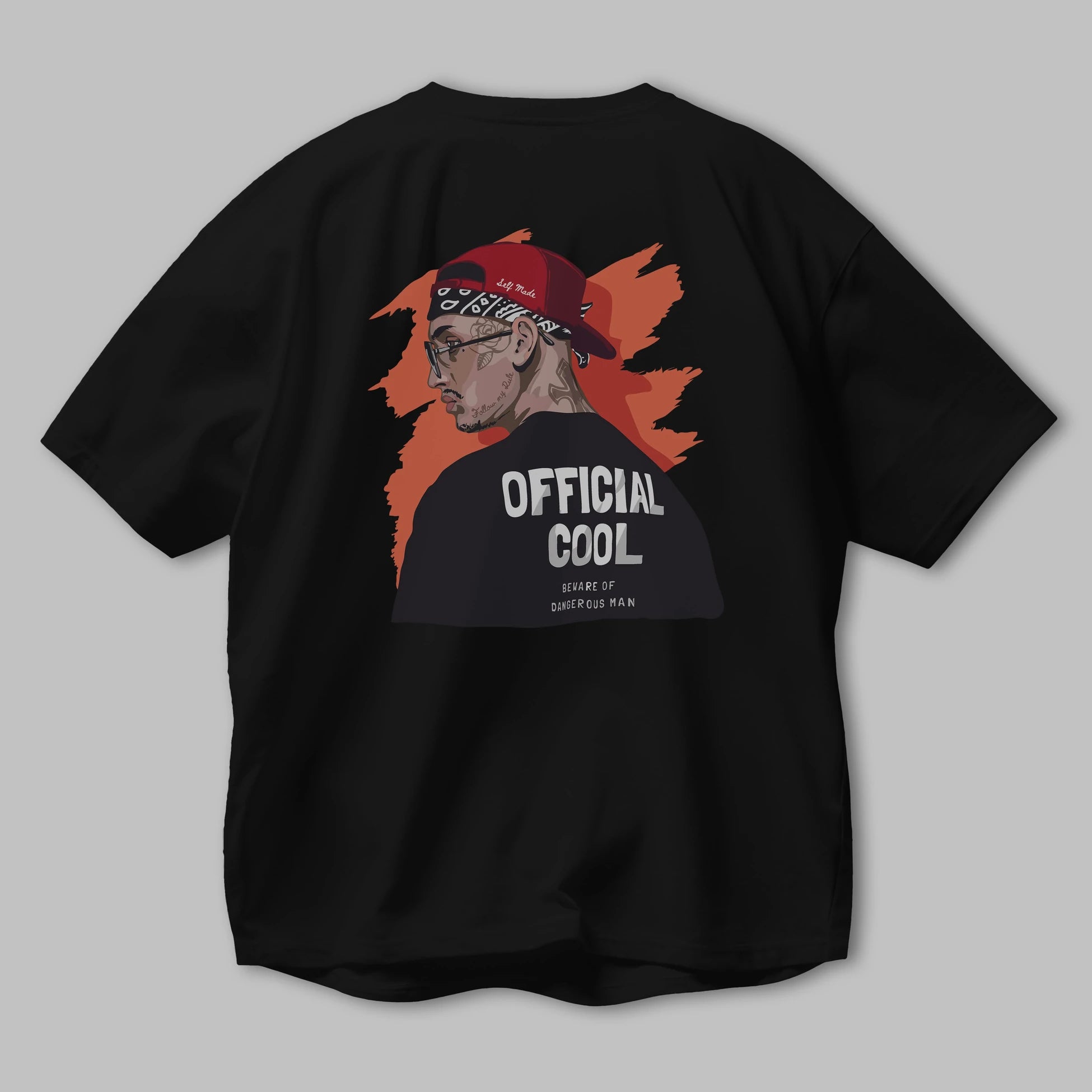 Official Cool Arka Baskılı Oversize t-shirt Erkek Kadın Unisex