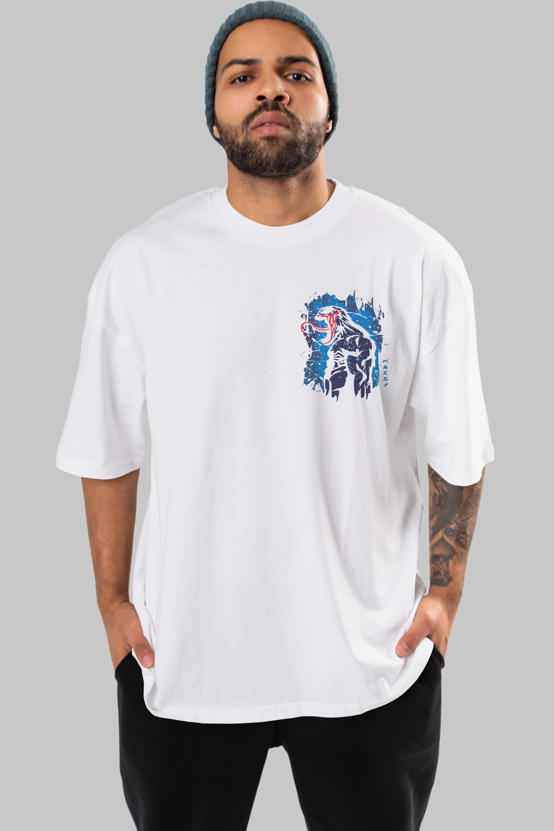 Venom (24) Ön Sol Baskılı Oversize t-shirt Erkek Kadın Unisex %100 Pamuk Bisiklet Yaka tişort