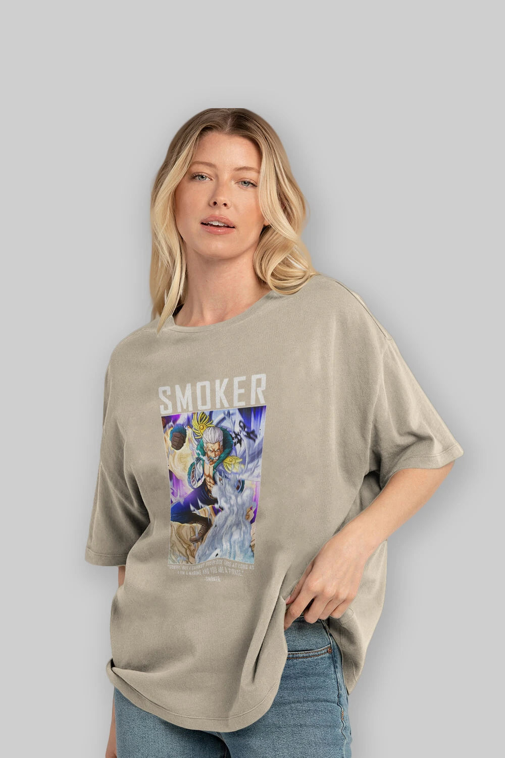 Smoker Anime Ön Baskılı Oversize t-shirt Erkek Kadın Unisex