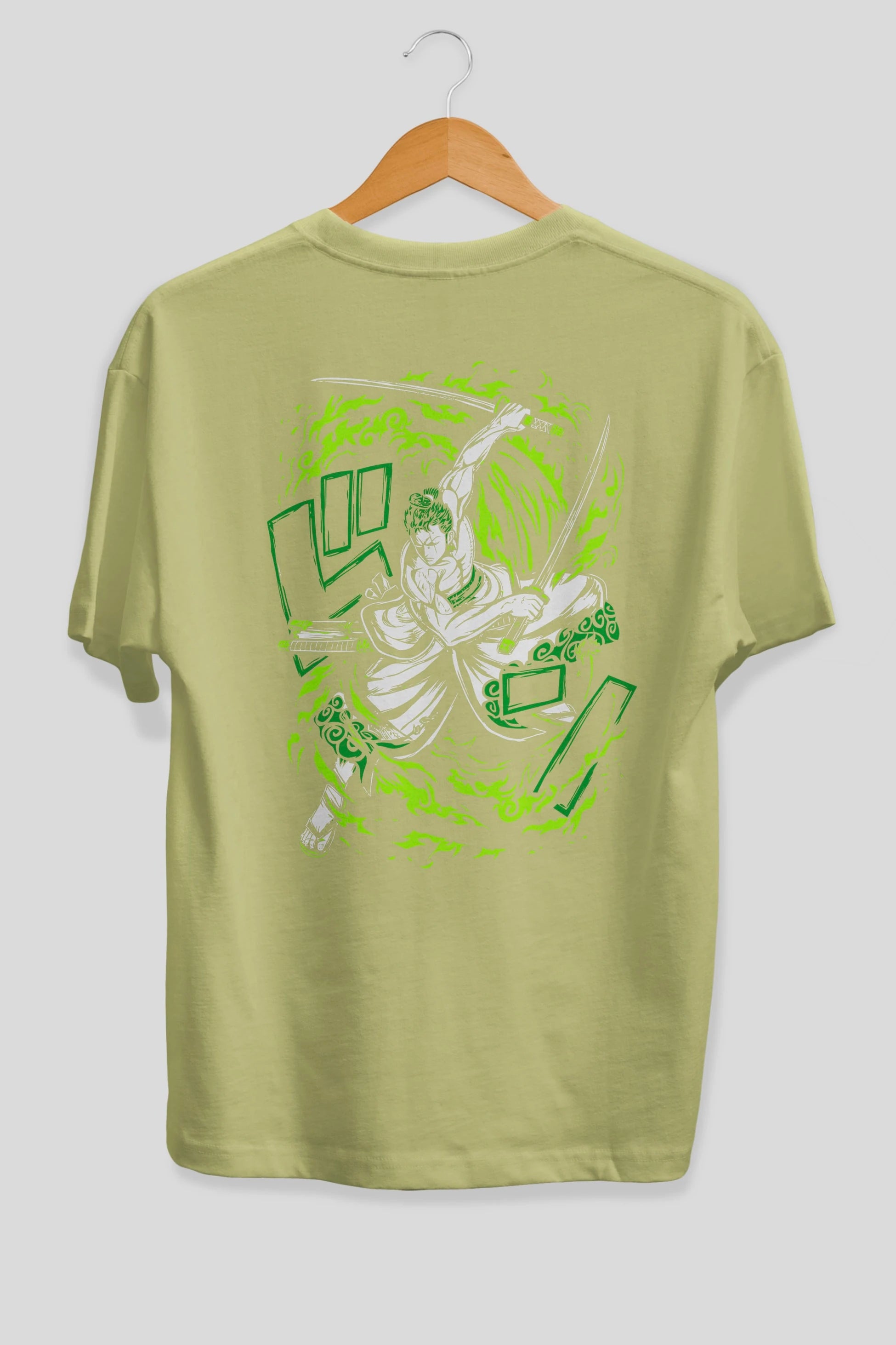 ZORO-ONE PIECE (2) Anime Arka Baskılı Oversize t-shirt Erkek Kadın Unisex