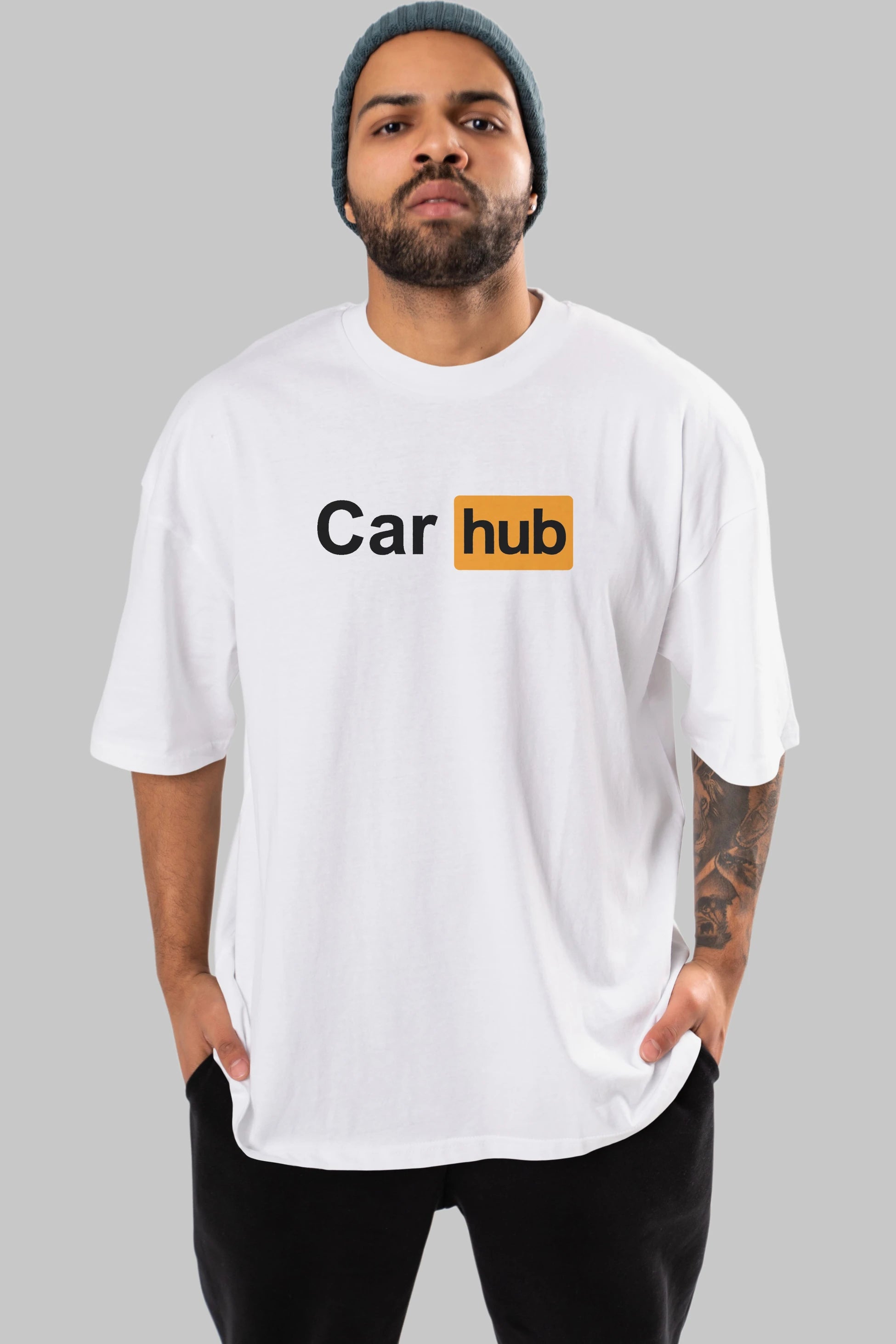 Car Hub Ön Baskılı Oversize t-shirt %100 pamuk Erkek Kadın Unisex