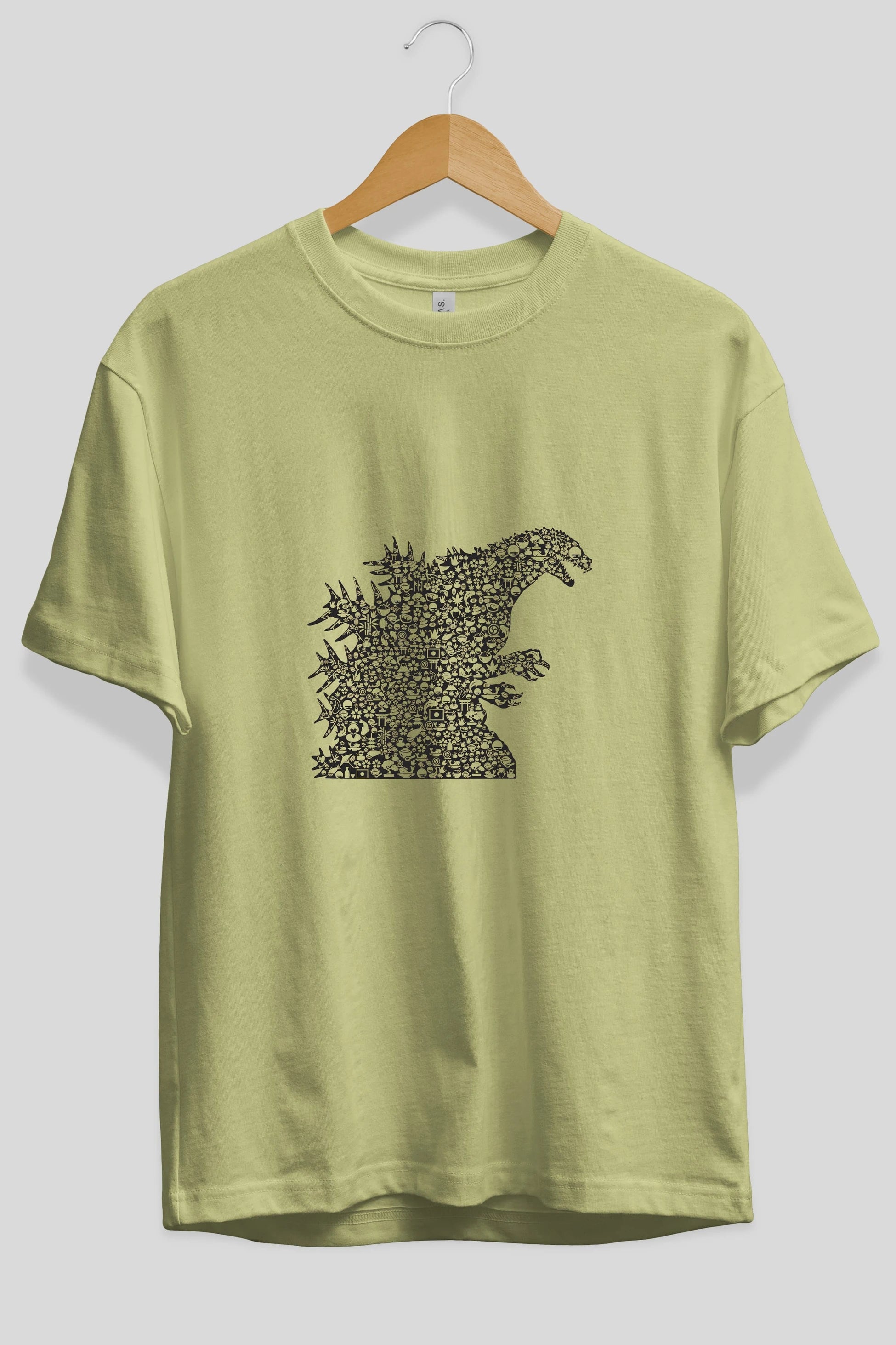 Godzilla Ön Baskılı Oversize t-shirt %100 pamuk Erkek Kadın Unisex