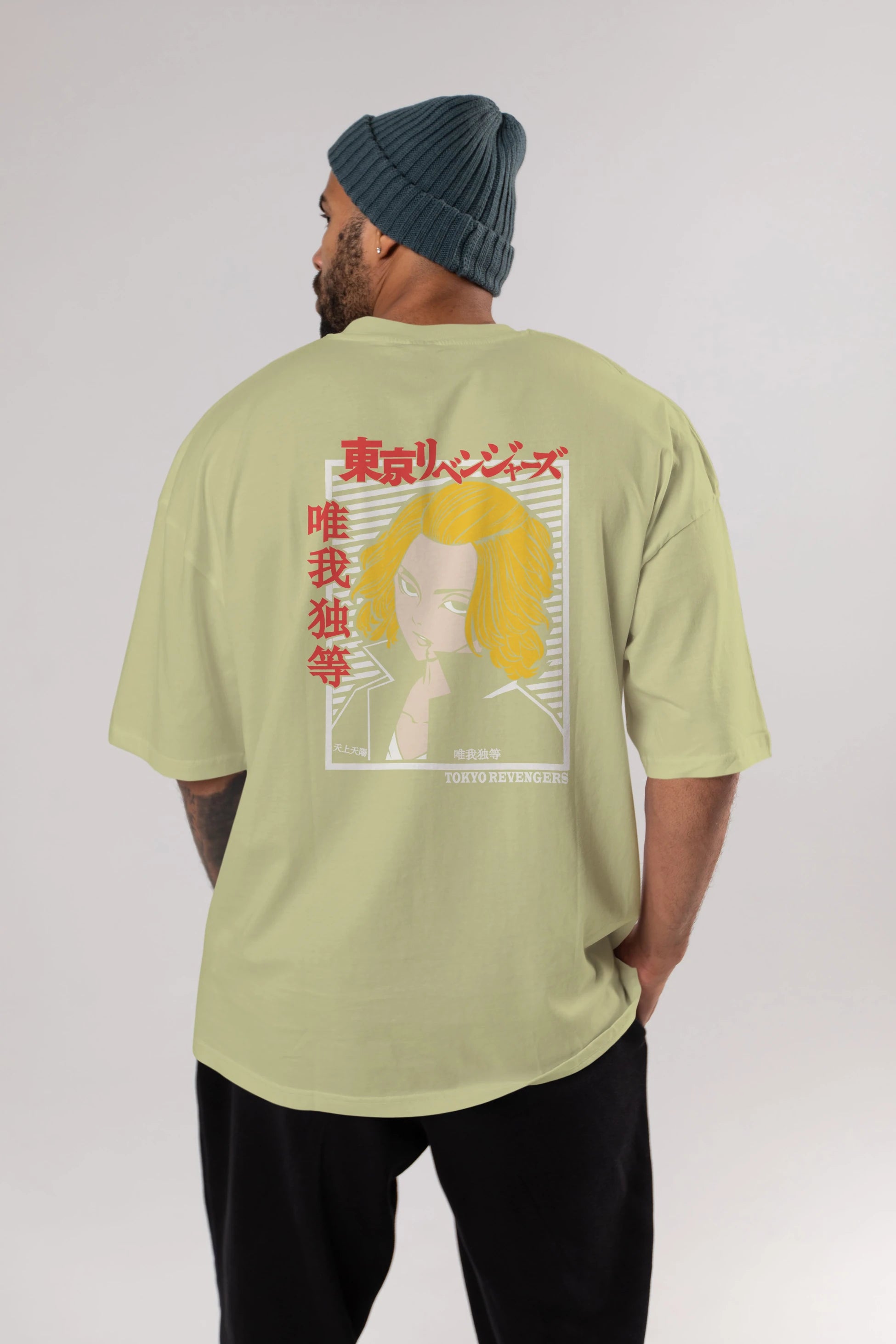 TokyoRev. M Anime Arka Baskılı Oversize t-shirt Erkek Kadın Unisex