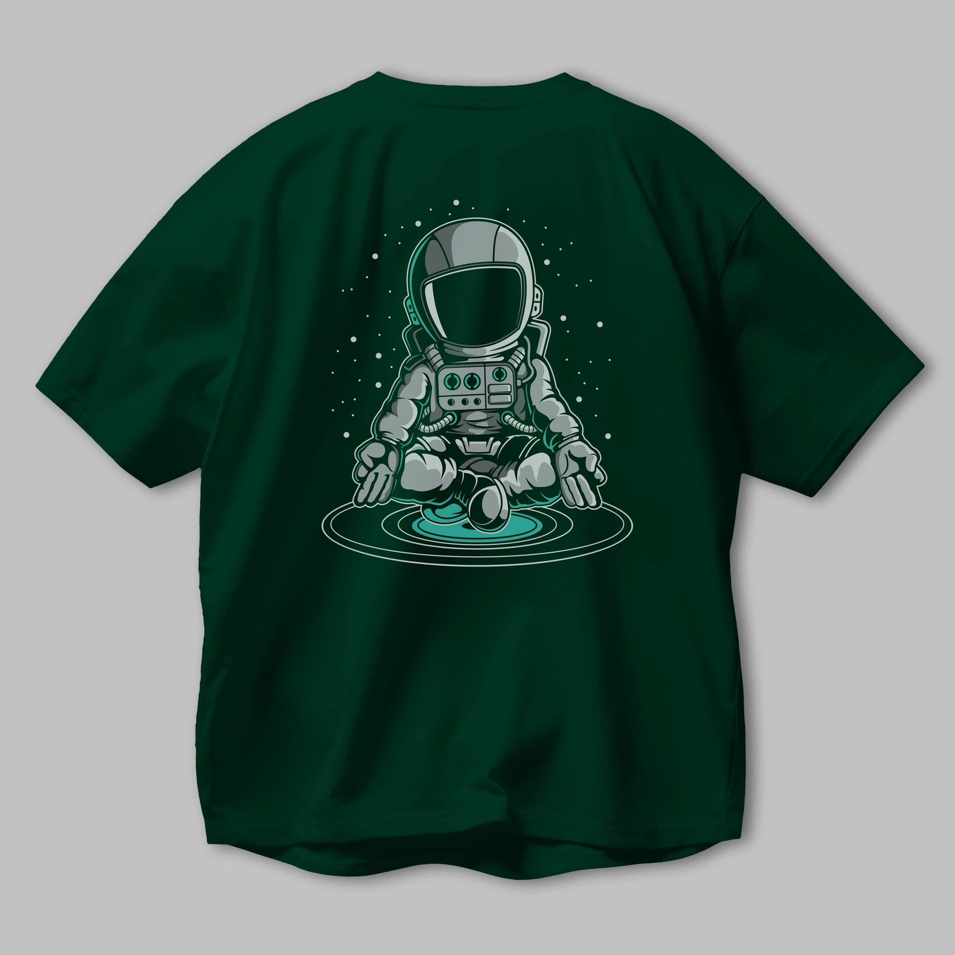 Astronaut Meditation Arka Baskılı Oversize t-shirt Erkek Kadın Unisex
