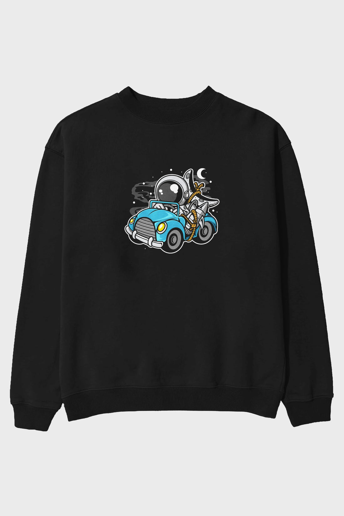 Astronaut Journey Ön Baskılı Oversize Sweatshirt Erkek Kadın Unisex