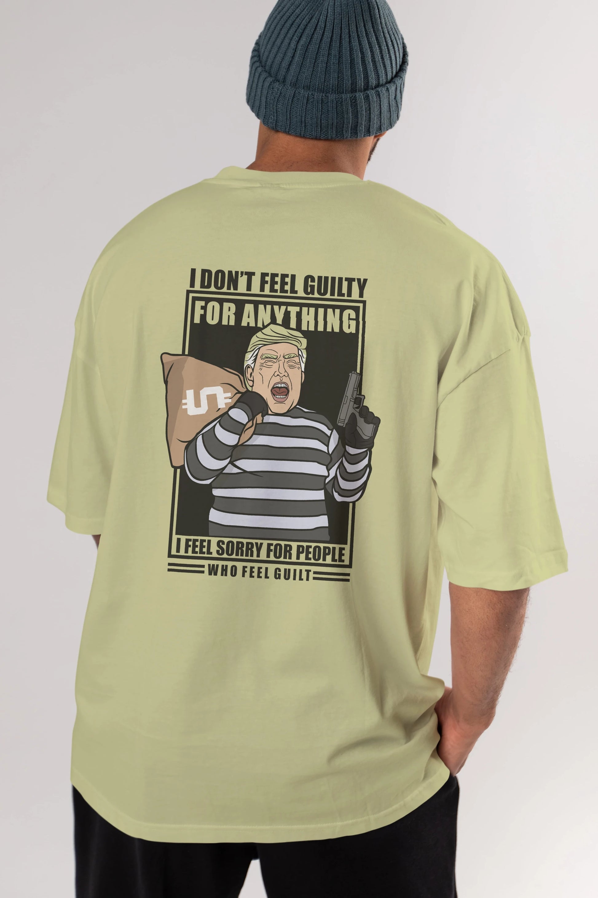 Criminal Trump Arka Baskılı Oversize t-shirt Erkek Kadın Unisex %100 Pamuk tişort