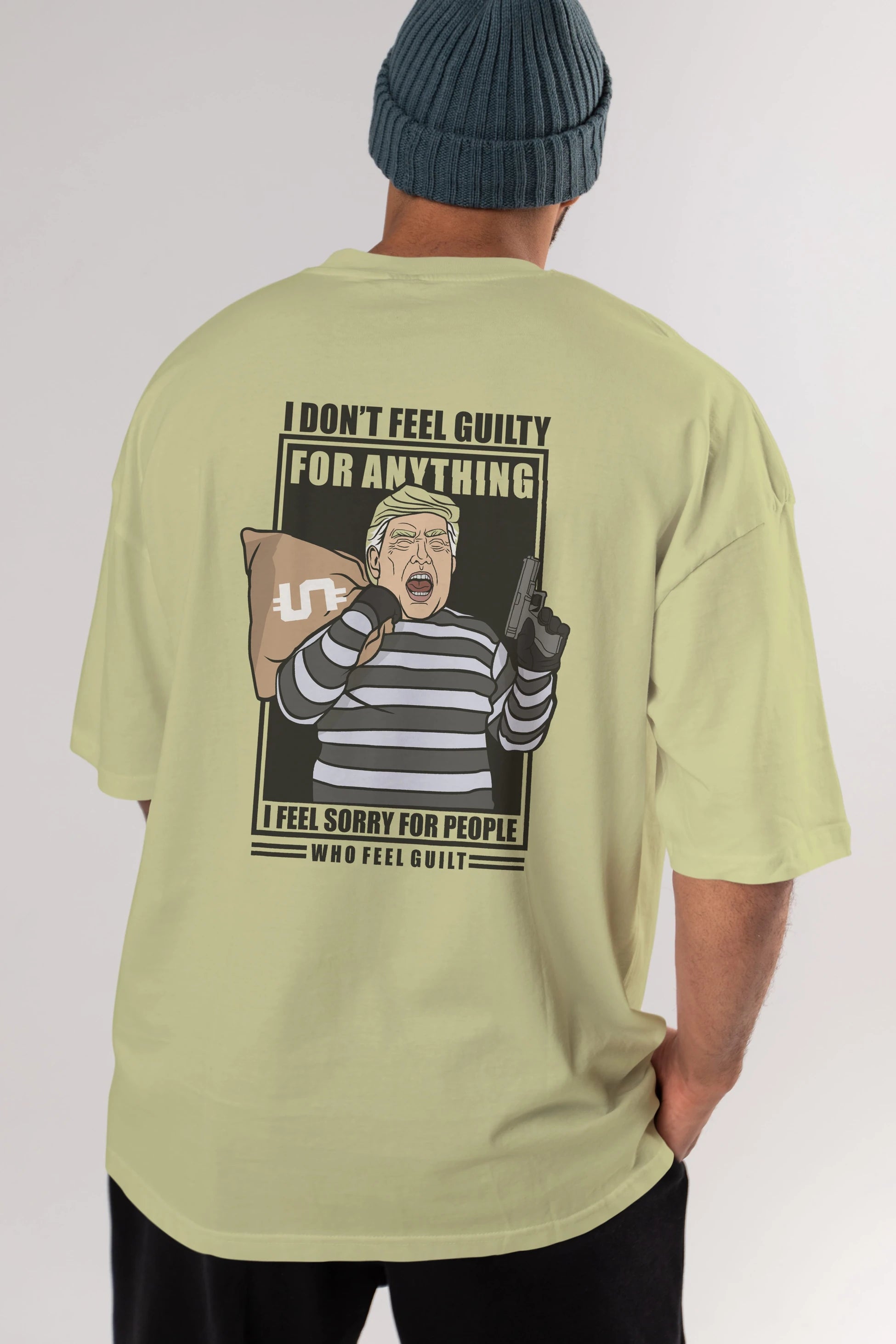 Criminal Trump Arka Baskılı Oversize t-shirt Erkek Kadın Unisex %100 Pamuk tişort
