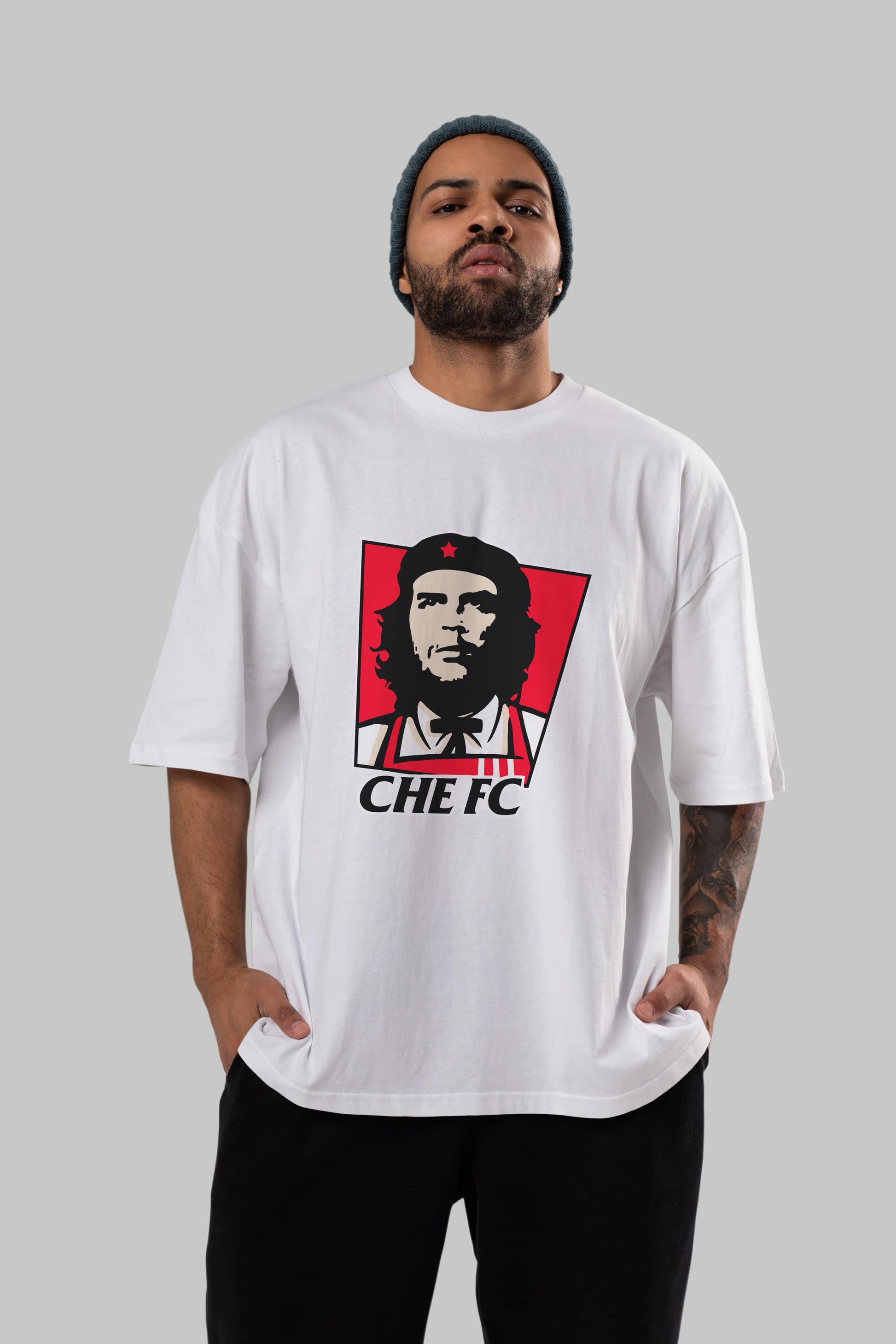 Che FC Ön Baskılı Oversize t-shirt Erkek Kadın Unisex %100 Pamuk Bisiklet Yaka tişort