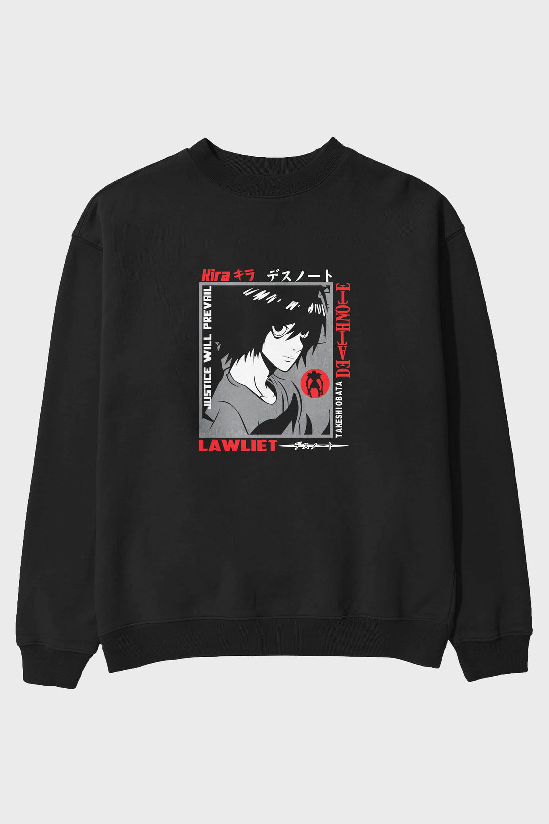 DEATH NOTE Anime Ön Baskılı Oversize Sweatshirt Erkek Kadın Unisex