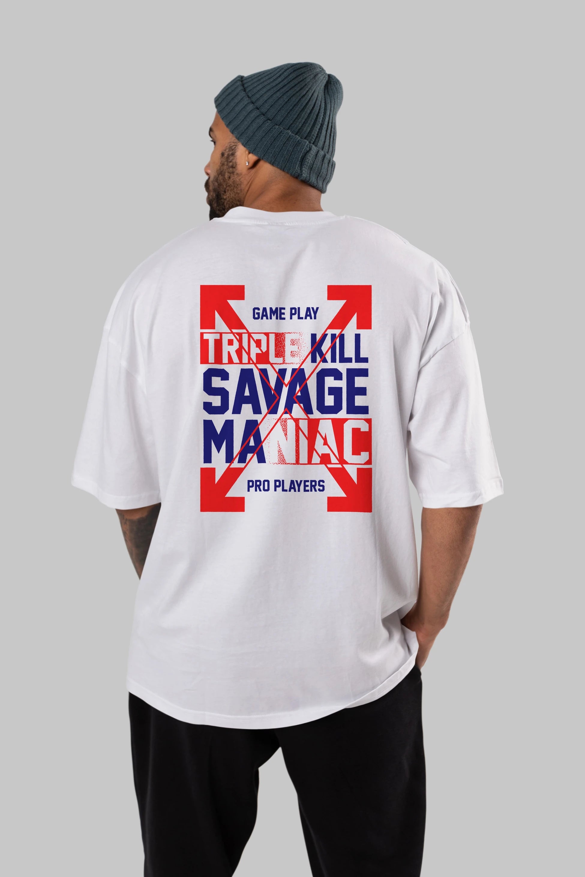 Kill Savage Arka Baskılı Oversize t-shirt Erkek Kadın Unisex