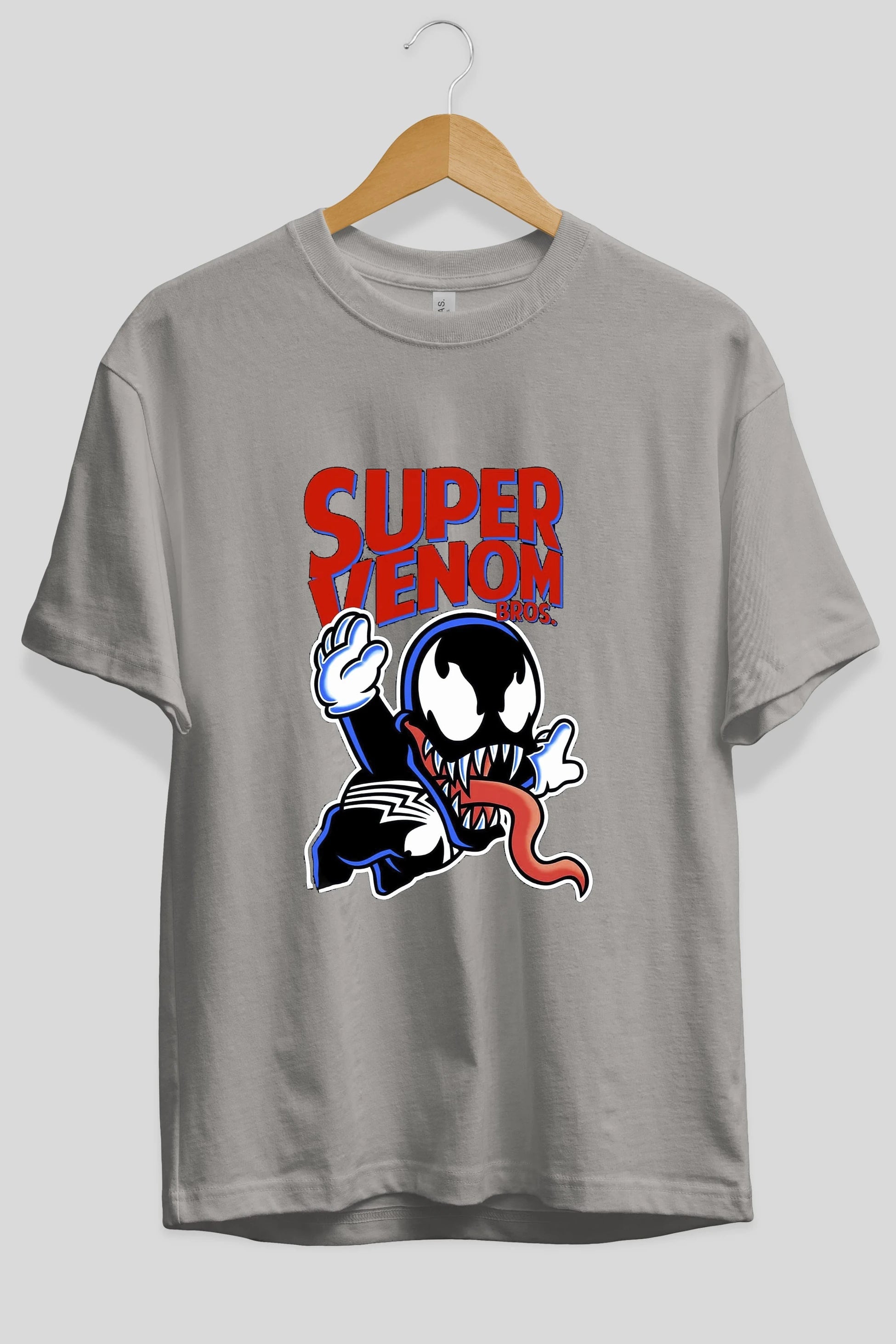 Super Venom Ön Baskılı Oversize t-shirt Erkek Kadın Unisex %100 Pamuk Bisiklet Yaka tişort