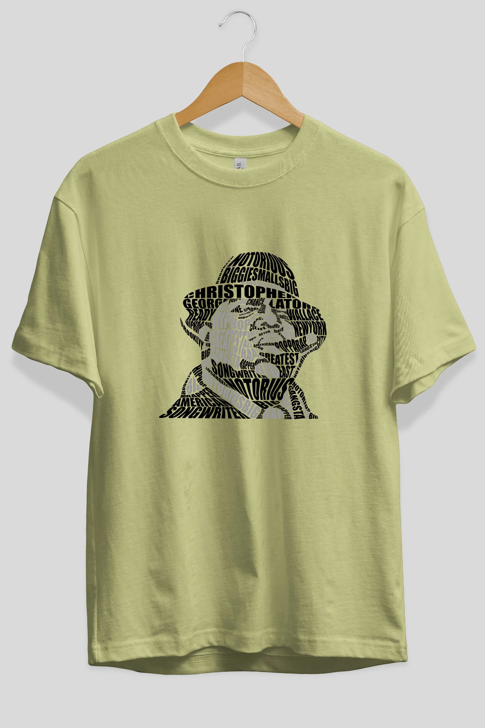 Notorious Big Calligram Ön Baskılı Oversize t-shirt %100 pamuk Erkek Kadın Unisex