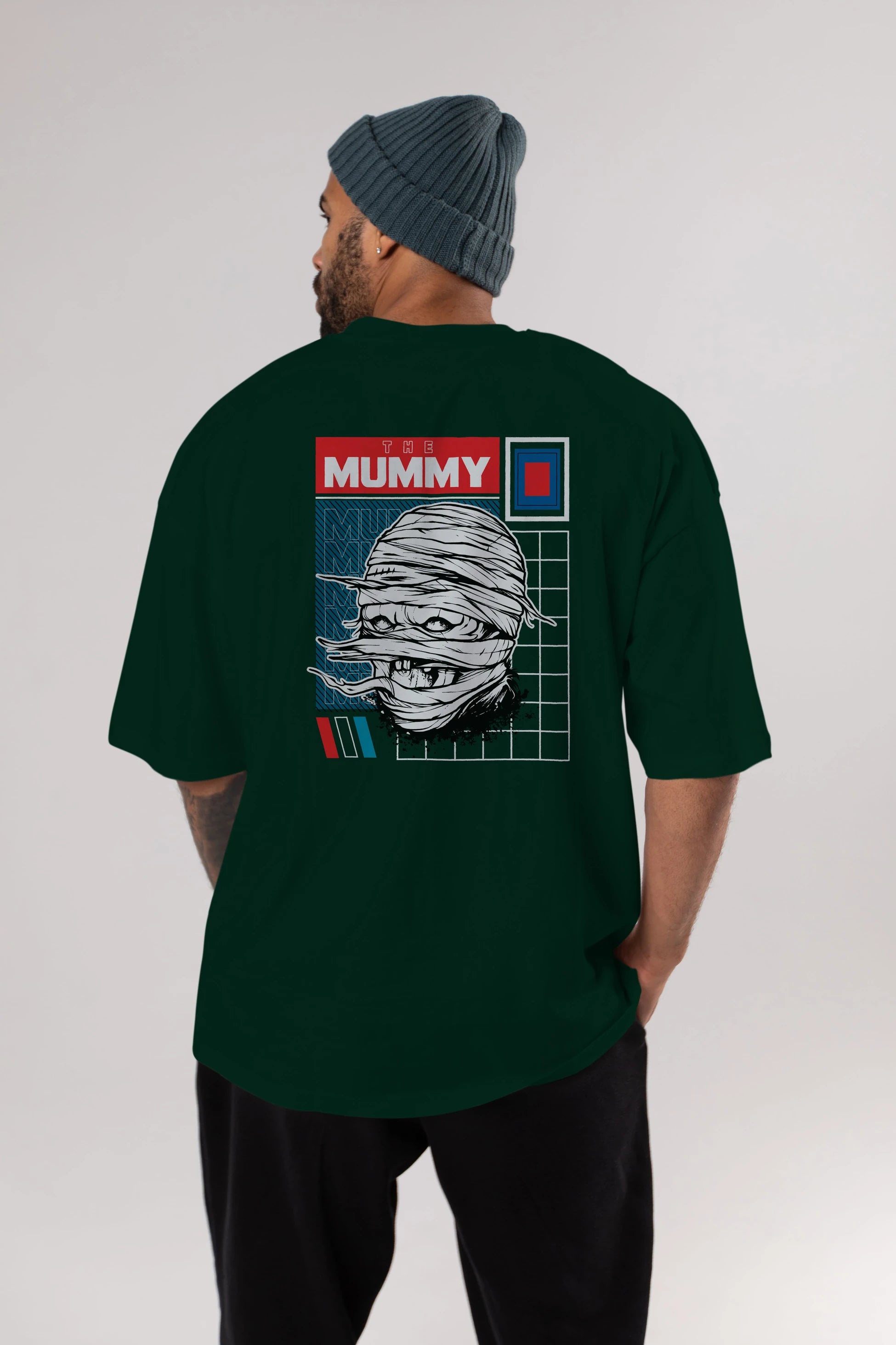 The Mummy Arka Baskılı Oversize t-shirt Erkek Kadın Unisex