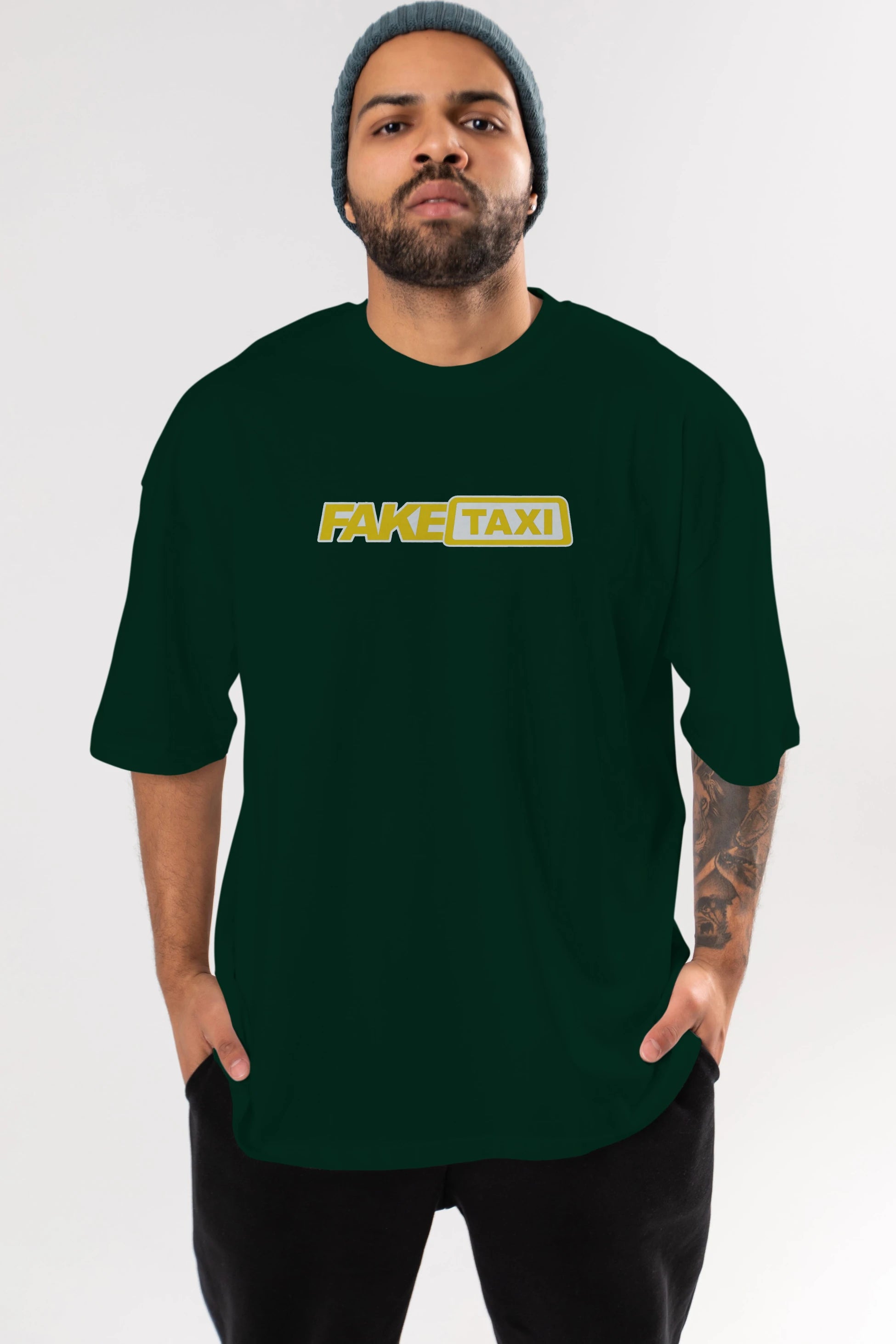 Fake Taxi Ön Baskılı Oversize t-shirt %100 pamuk Erkek Kadın Unisex