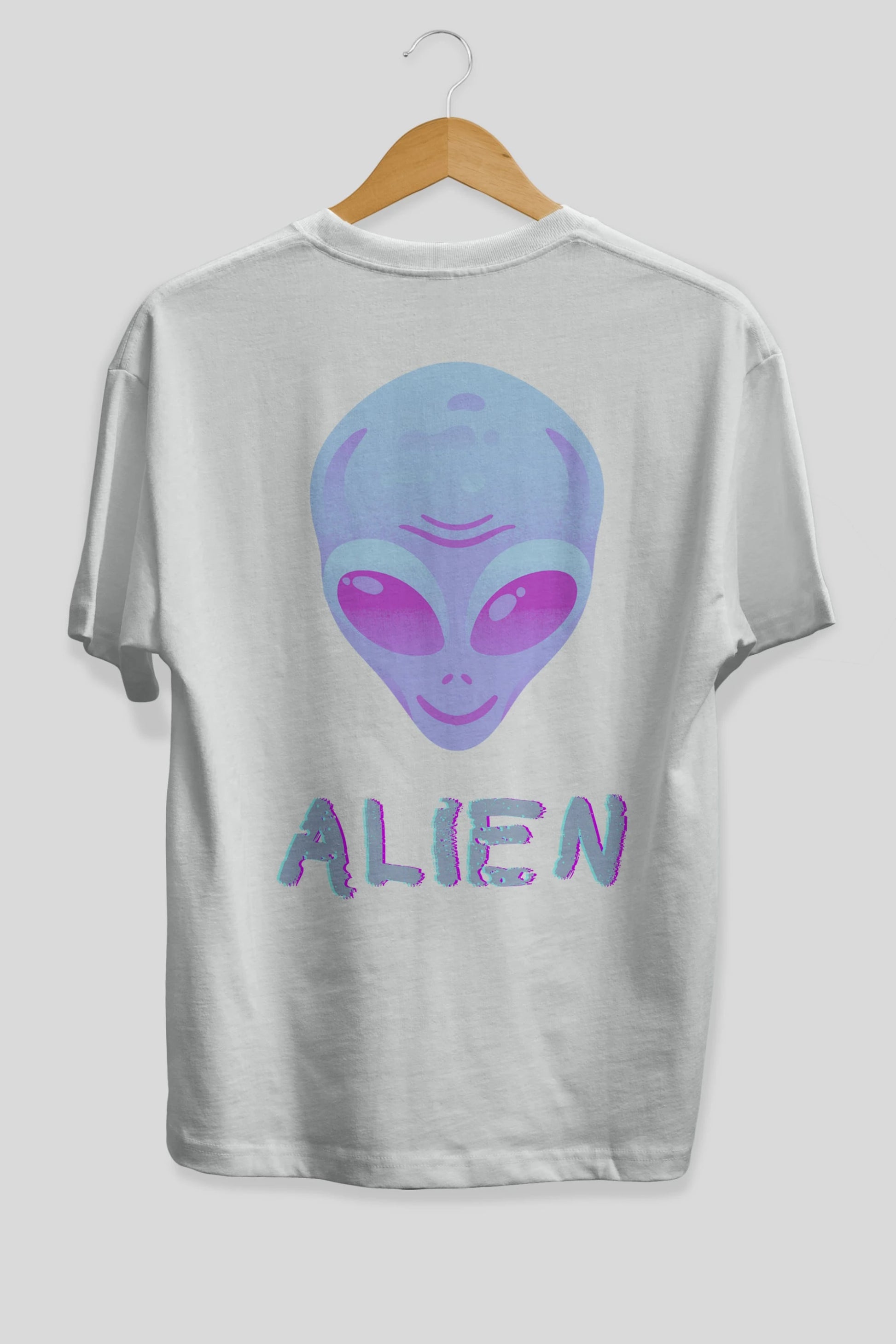 Alien Arka Baskılı Oversize t-shirt Erkek Kadın Unisex
