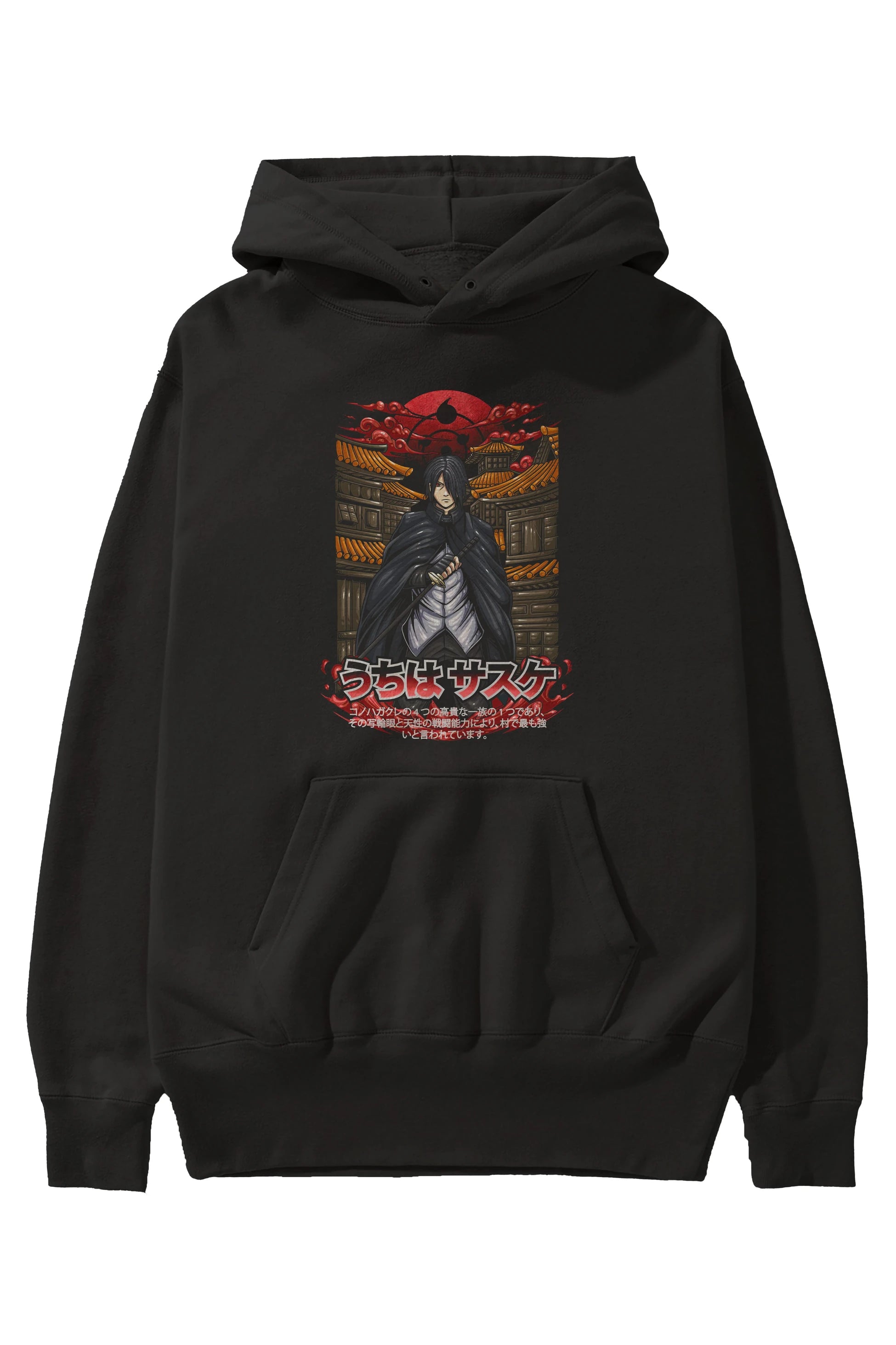 NARUTO SASUKE UCHIHA 1 Anime Ön Baskılı Hoodie Oversize Kapüşonlu Sweatshirt Erkek Kadın Unisex