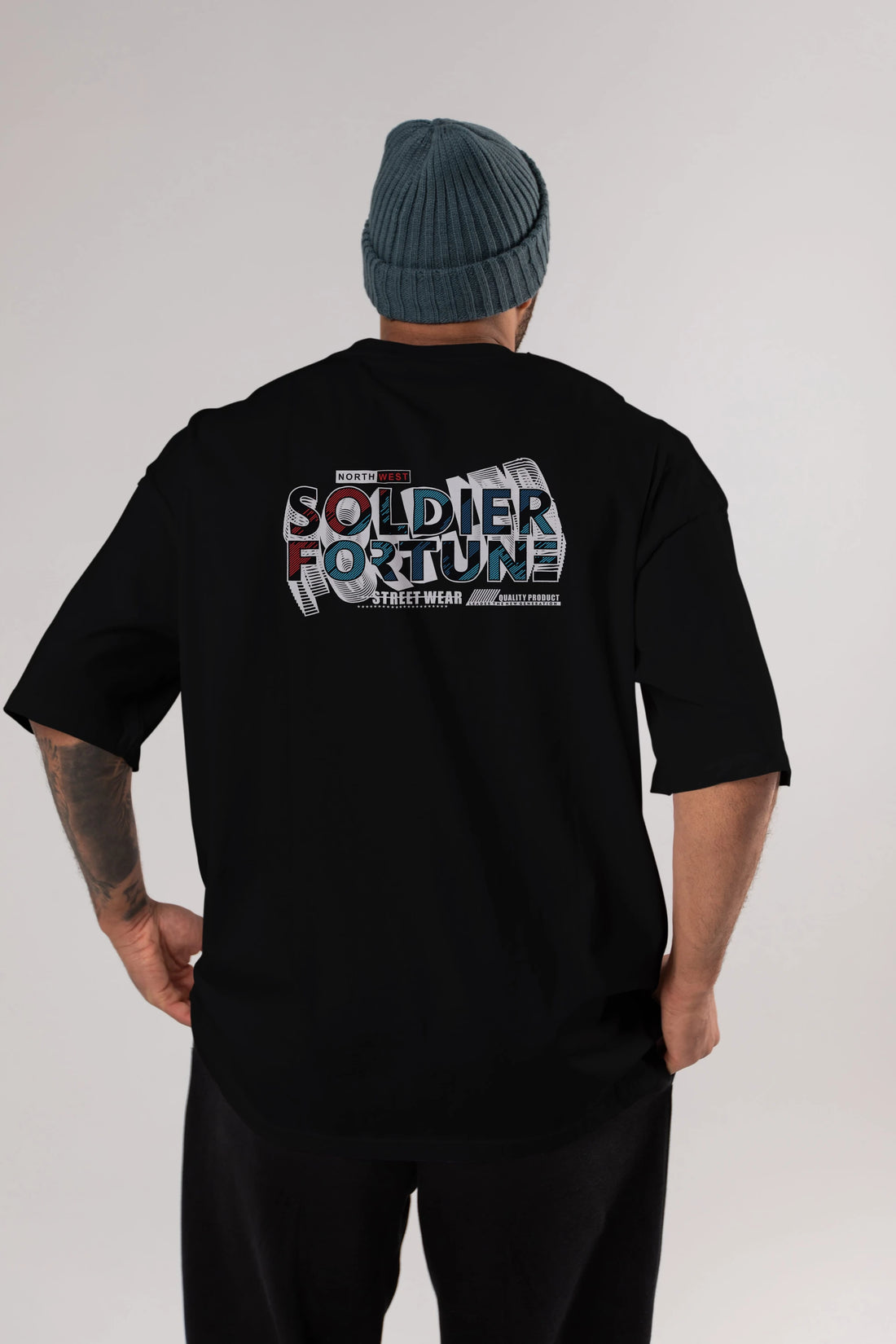 Soldier Fortune Arka Baskılı Oversize t-shirt Erkek Kadın Unisex