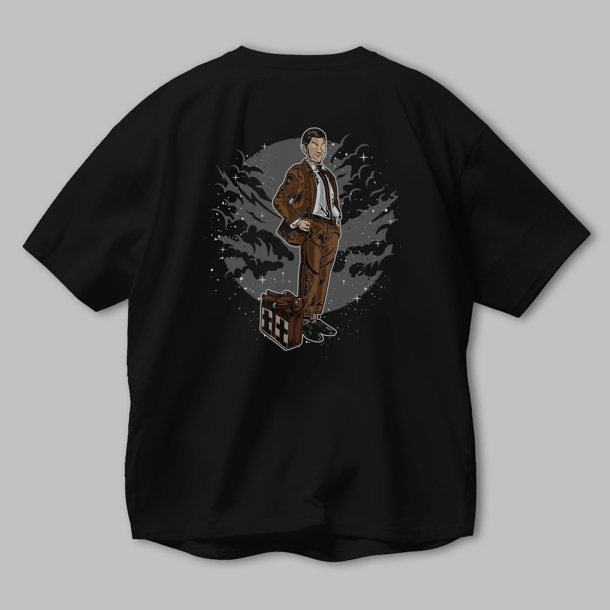 Mr Bean Arka Baskılı Oversize t-shirt Erkek Kadın Unisex %100 Pamuk