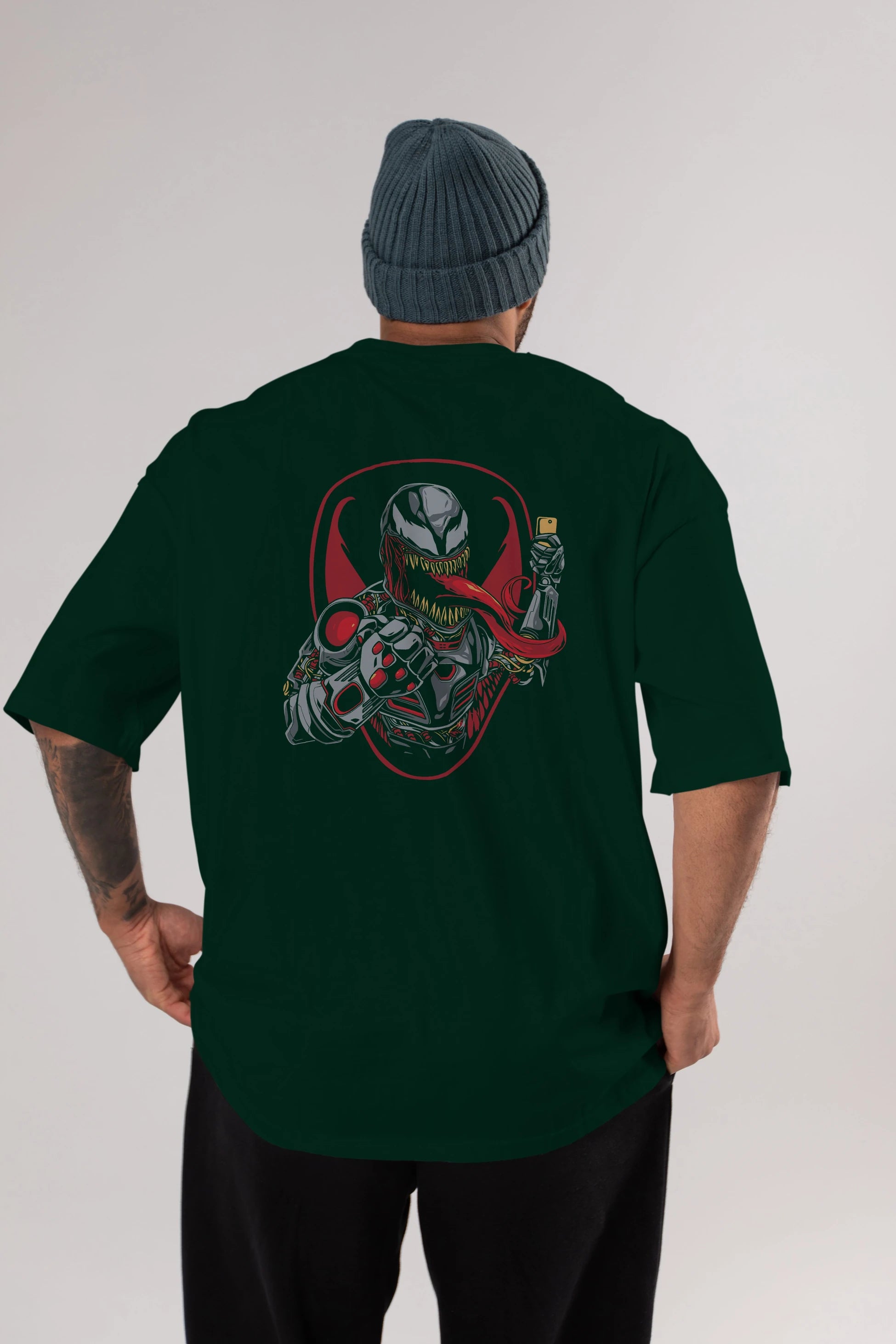 Venom (17) Arka Baskılı Oversize t-shirt Erkek Kadın Unisex %100 Pamuk Bisiklet Yaka tişort