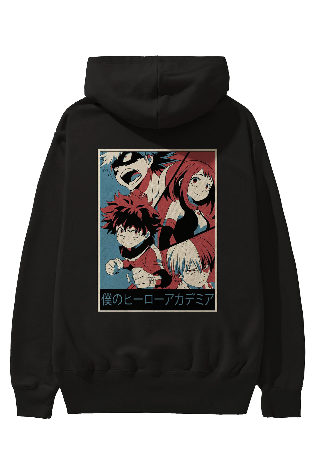 BokuNoHero Anime Arka Baskılı Hoodie Oversize Kapüşonlu Sweatshirt Erkek Kadın Unisex