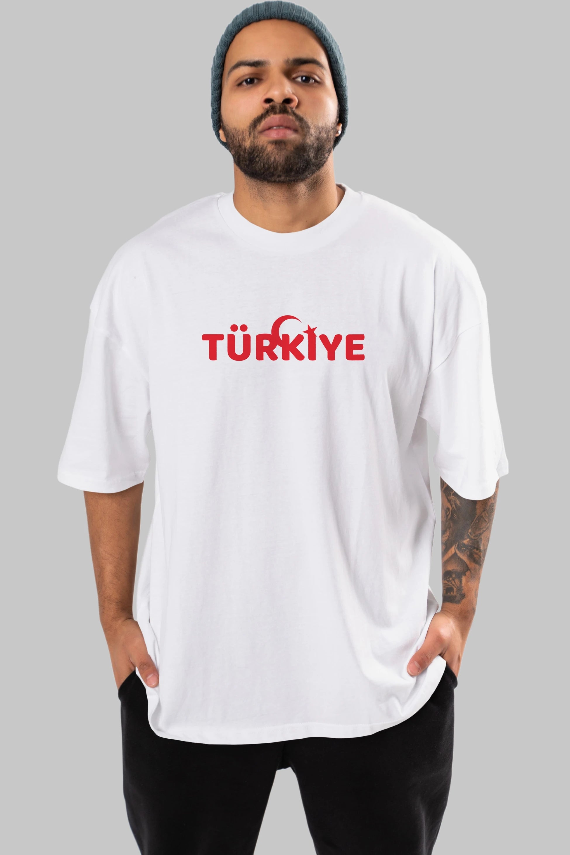 Türkiye Ön Baskılı Oversize t-shirt %100 pamuk Erkek Kadın Unisex