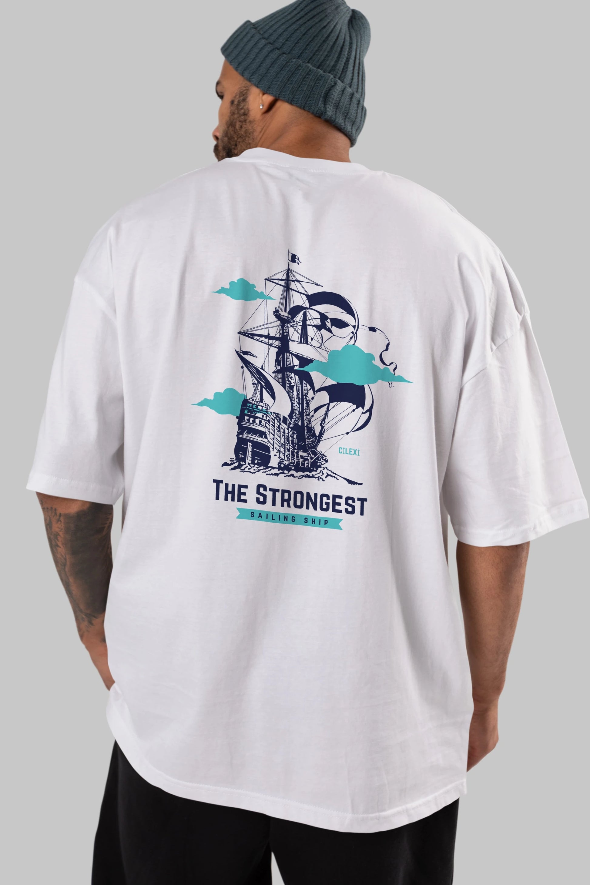 The Strongest Yazılı Arka Baskılı Oversize t-shirt Erkek Kadın Unisex