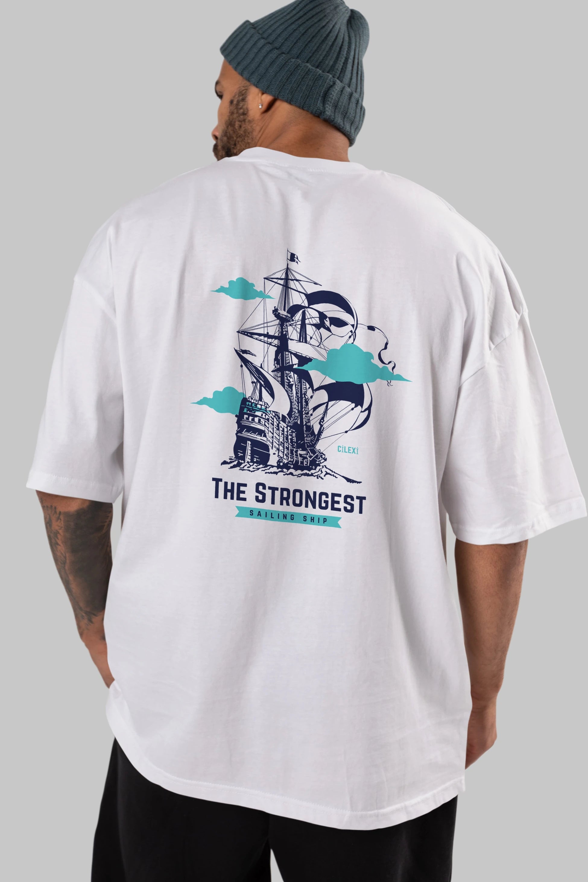 The Strongest Yazılı Arka Baskılı Oversize t-shirt Erkek Kadın Unisex