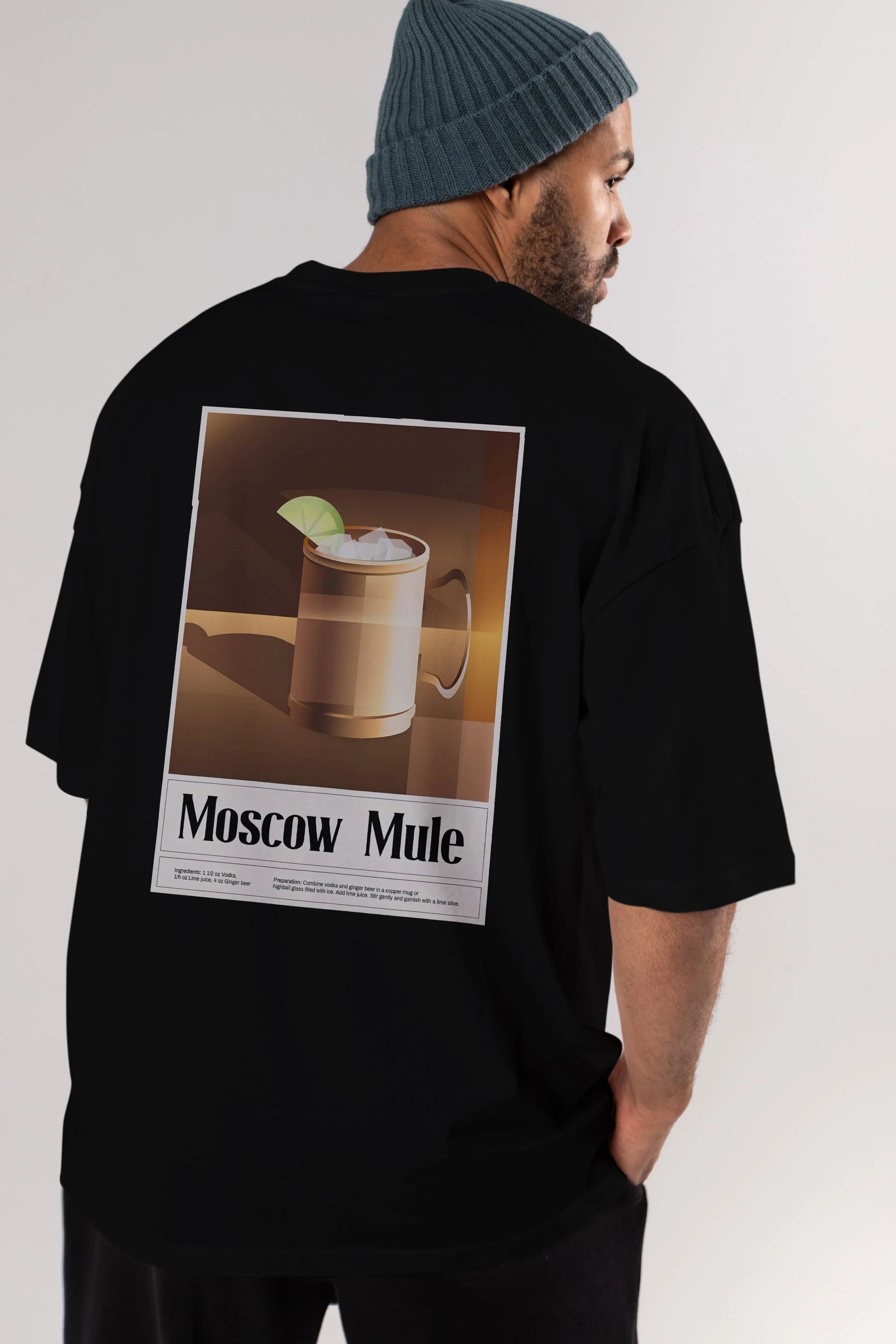 Moscow Mule 3 Arka Baskılı Oversize t-shirt Erkek Kadın Unisex %100 Pamuk Bisiklet Yaka tişort