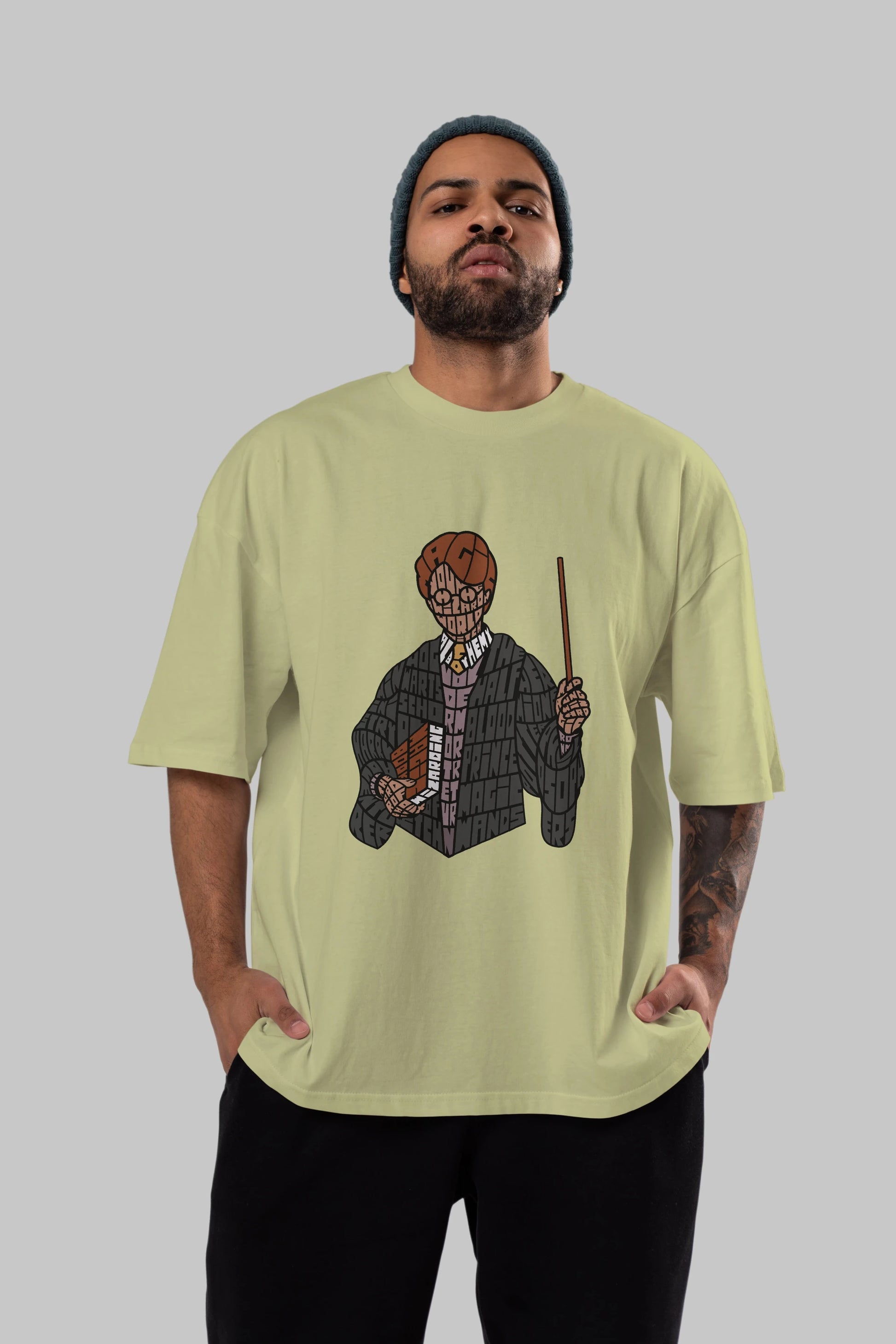 Harry Ön Baskılı Oversize t-shirt %100 pamuk Erkek Kadın Unisex