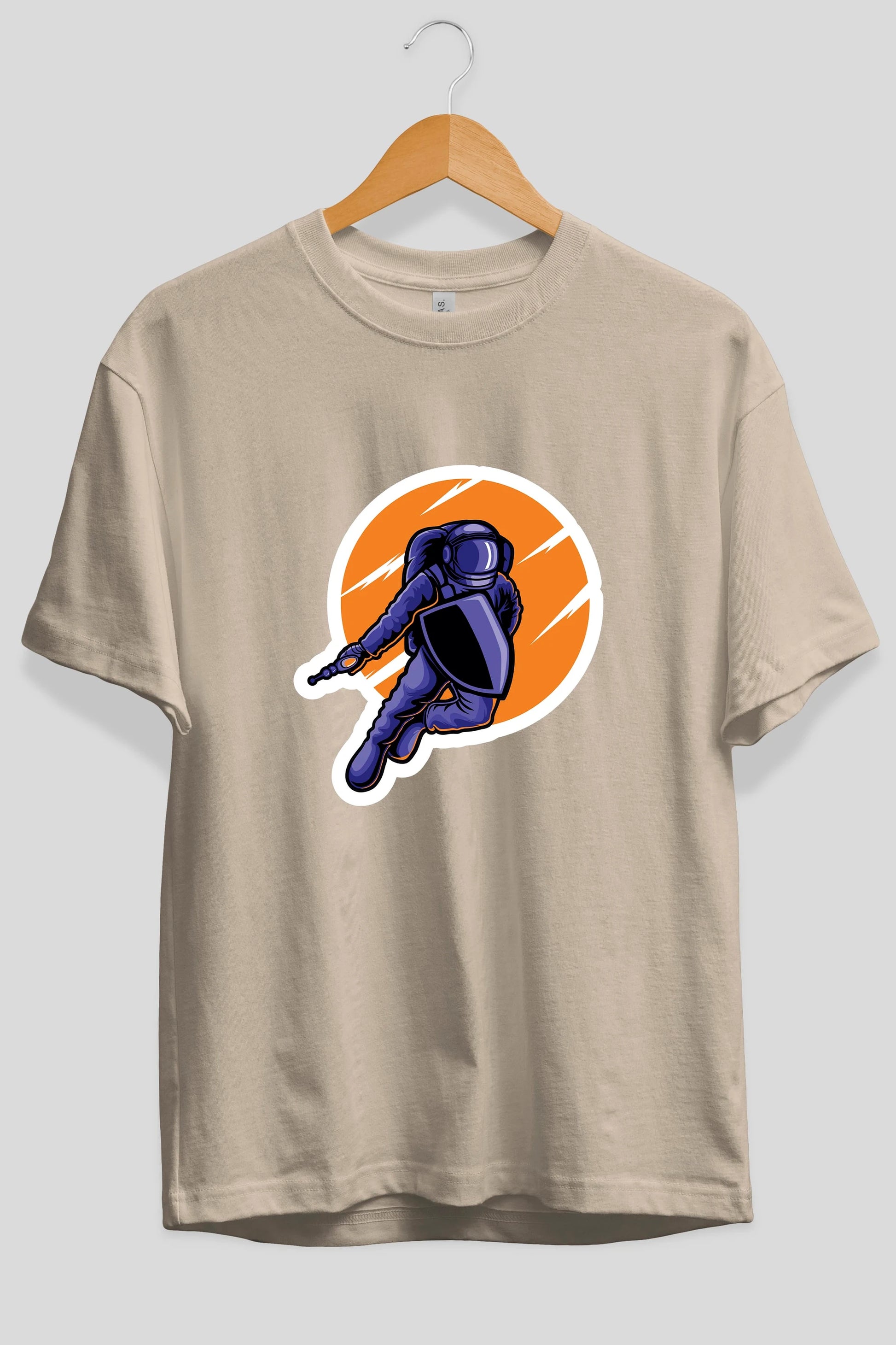 Astro Wars Sticker Ön Baskılı Oversize t-shirt Erkek Kadın Unisex