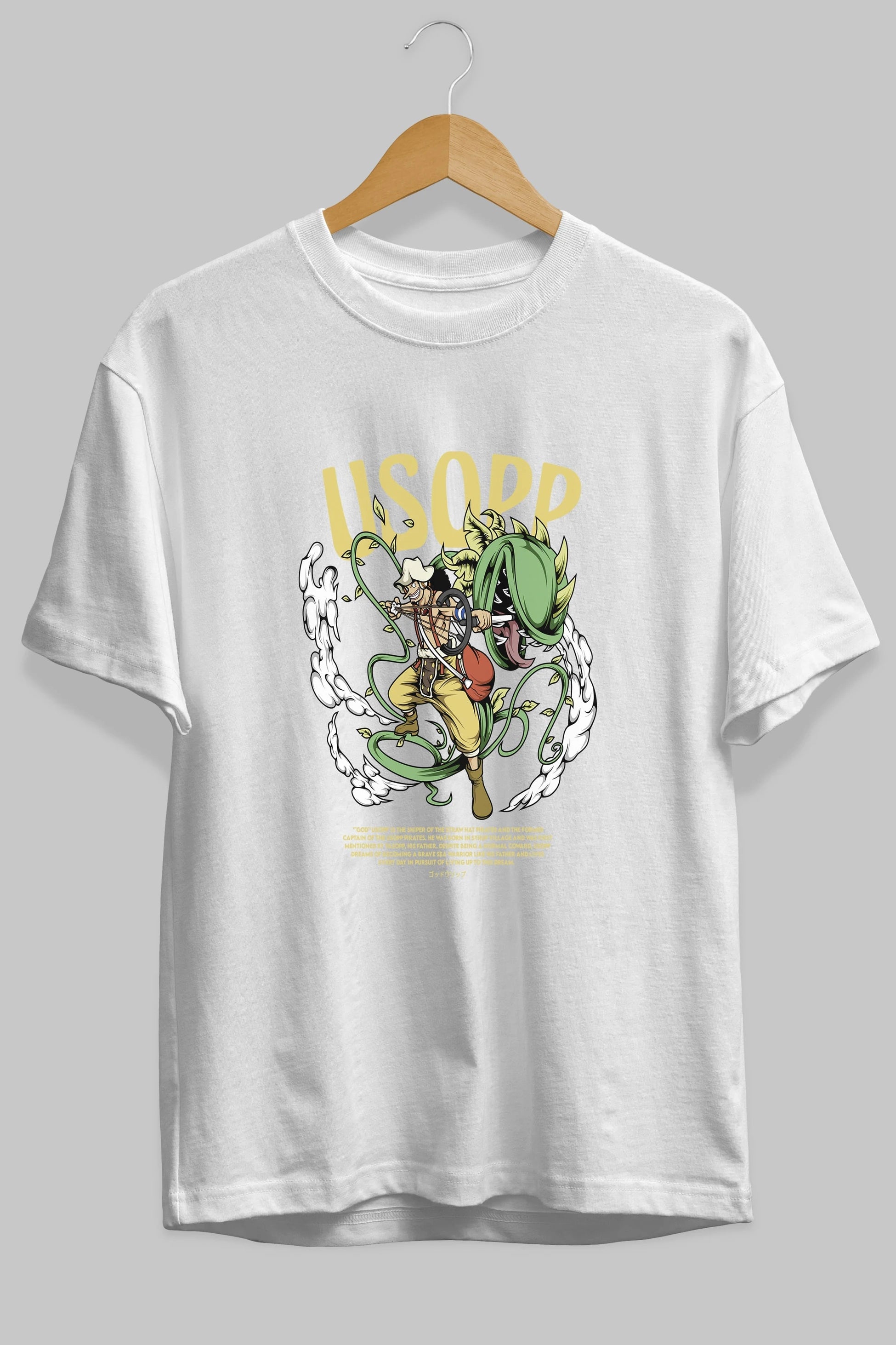 Usopp Anime Ön Baskılı Oversize t-shirt %100 pamuk Erkek Kadın Unisex
