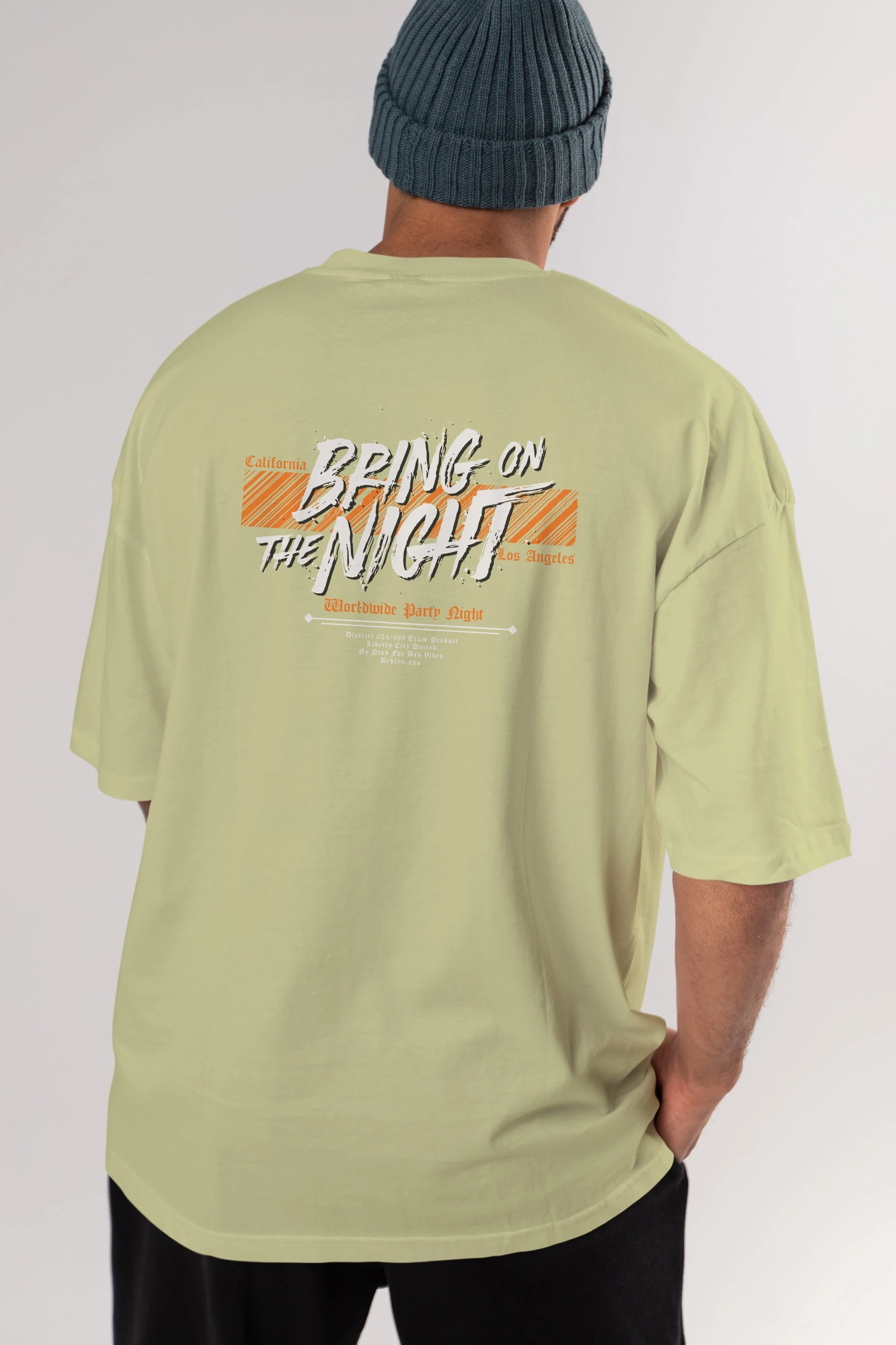 Bring on The Night Arka Baskılı Oversize t-shirt Erkek Kadın Unisex