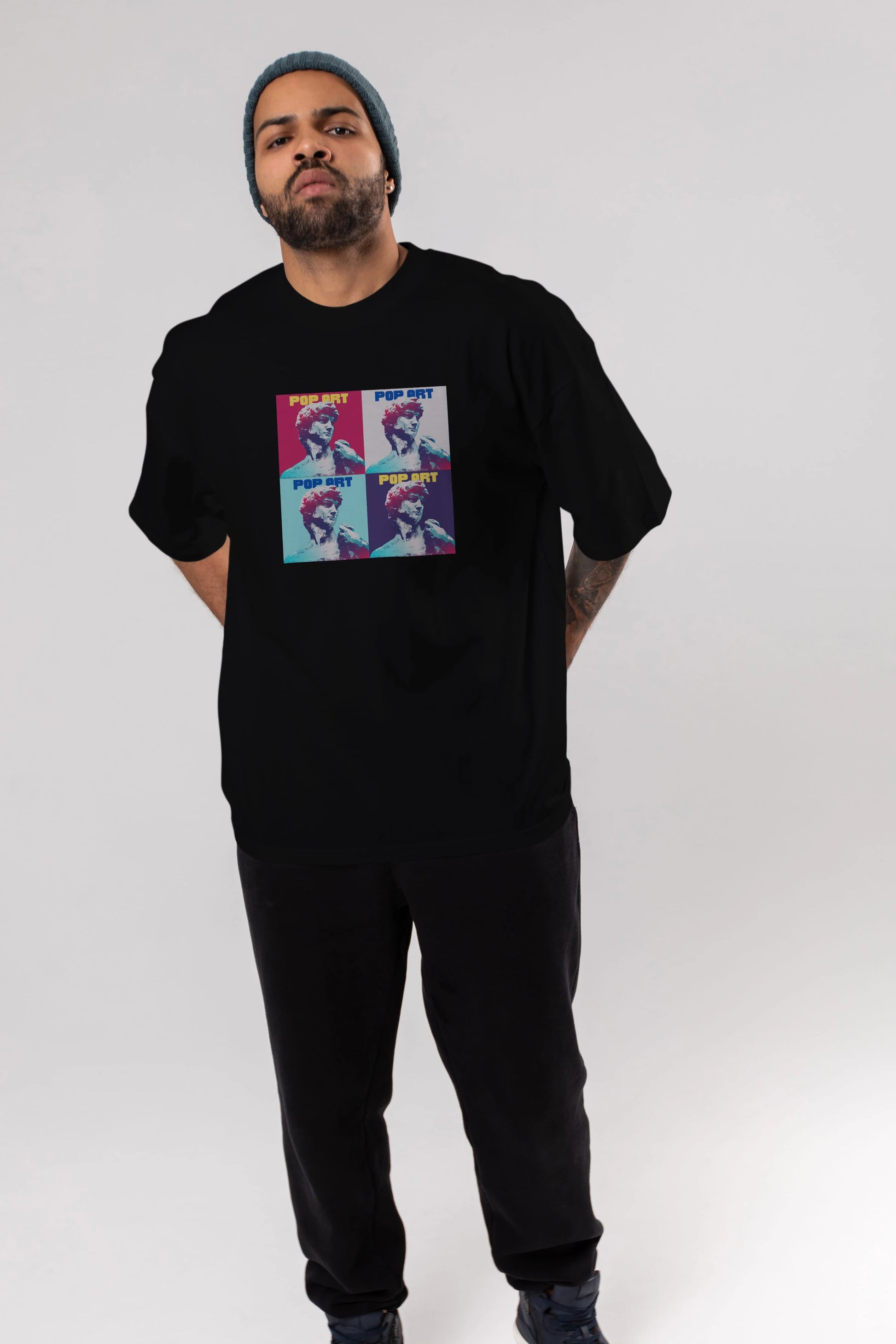 Creative Pop Art Ön Baskılı Oversize t-shirt Erkek Kadın Unisex