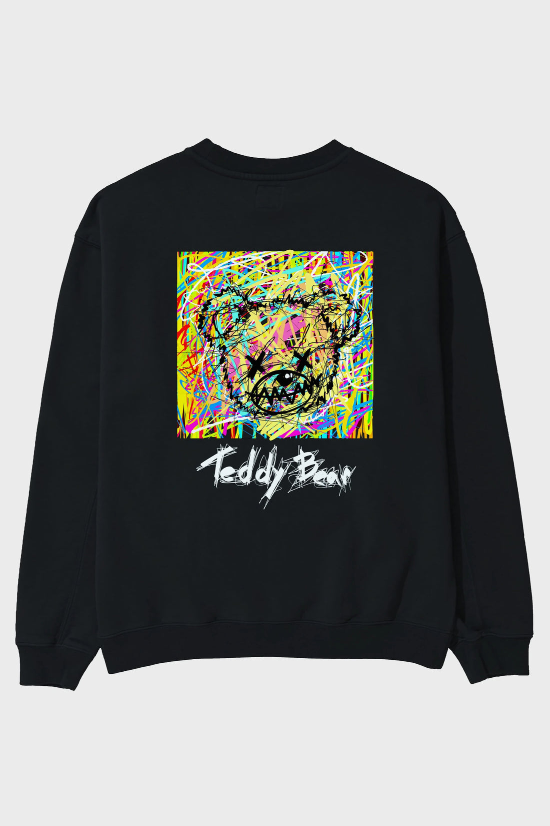 Teddy Bear 3 Arka Baskılı Oversize Sweatshirt Erkek Kadın Unisex