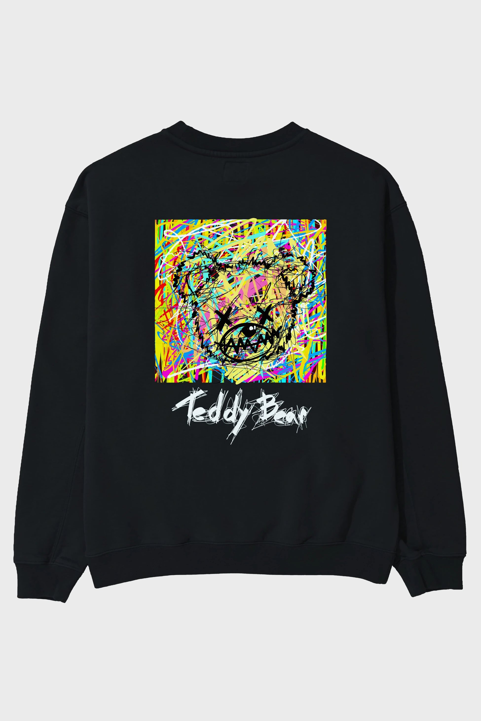 Teddy Bear 3 Arka Baskılı Oversize Sweatshirt Erkek Kadın Unisex