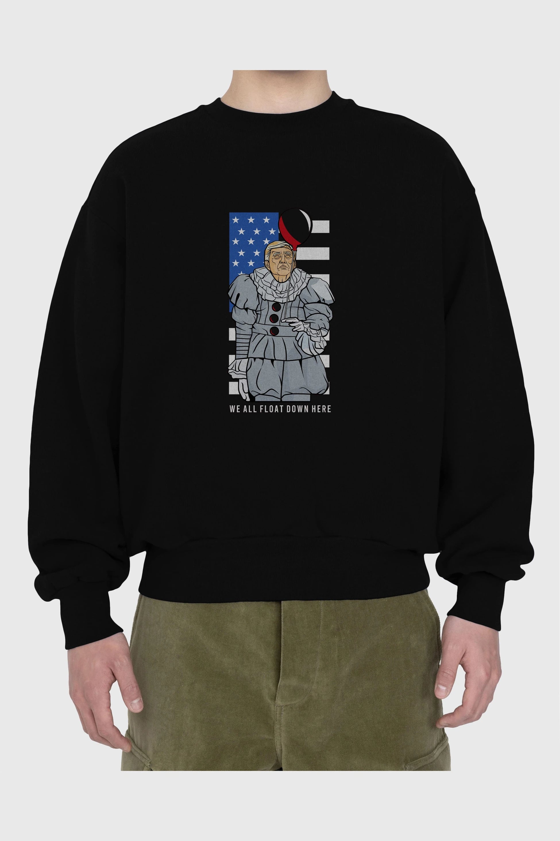 It Trump Ön Baskılı Oversize Sweatshirt Erkek Kadın Unisex