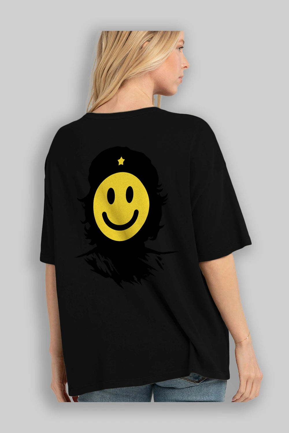 Che Smile Arka Baskılı Oversize t-shirt %100 pamuk Erkek Kadın Unisex