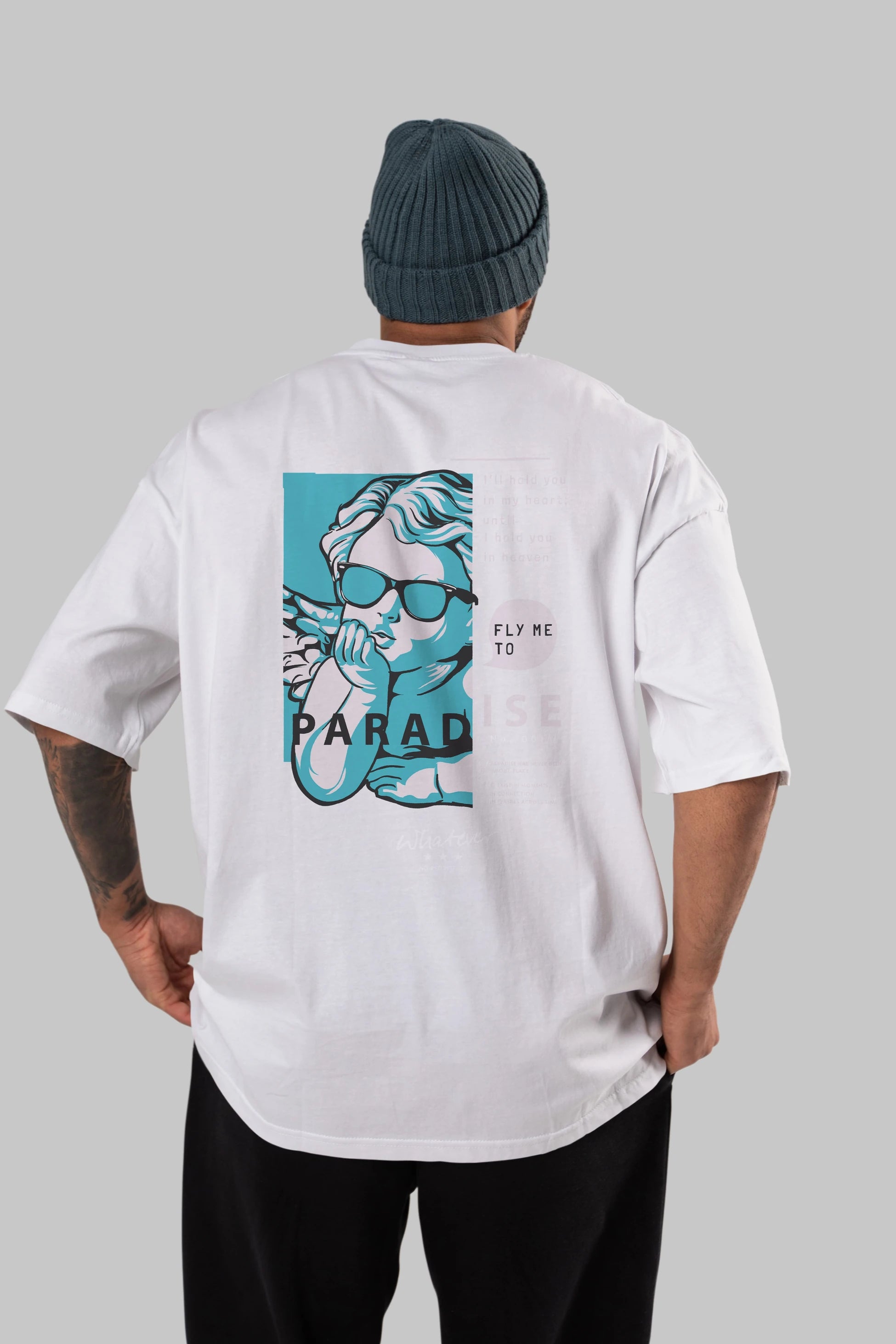Paradise Fly to Me Arka Baskılı Oversize t-shirt Erkek Kadın Unisex